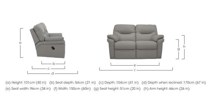 Seattle 2 Seater Leather Power Recliner Sofa with Power Lumbar in  on Furniture Village