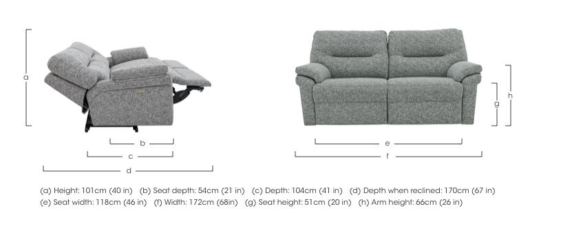 Seattle 2.5 Seater Fabric Power Recliner Sofa with Power Lumbar in  on Furniture Village