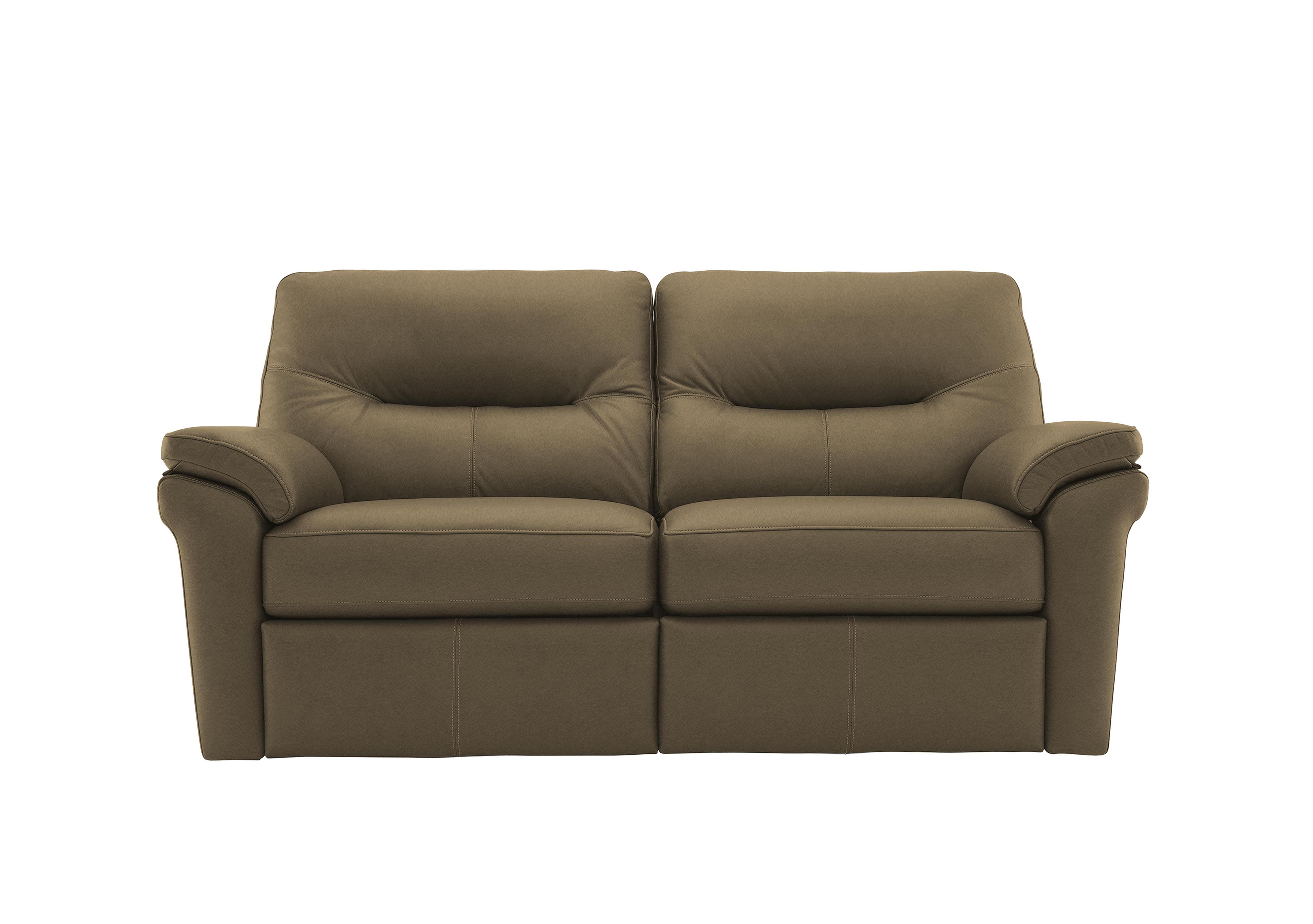 Seattle 2.5 Seater Leather Power Recliner Sofa with Power Lumbar in P216 Capri Mushroom on Furniture Village