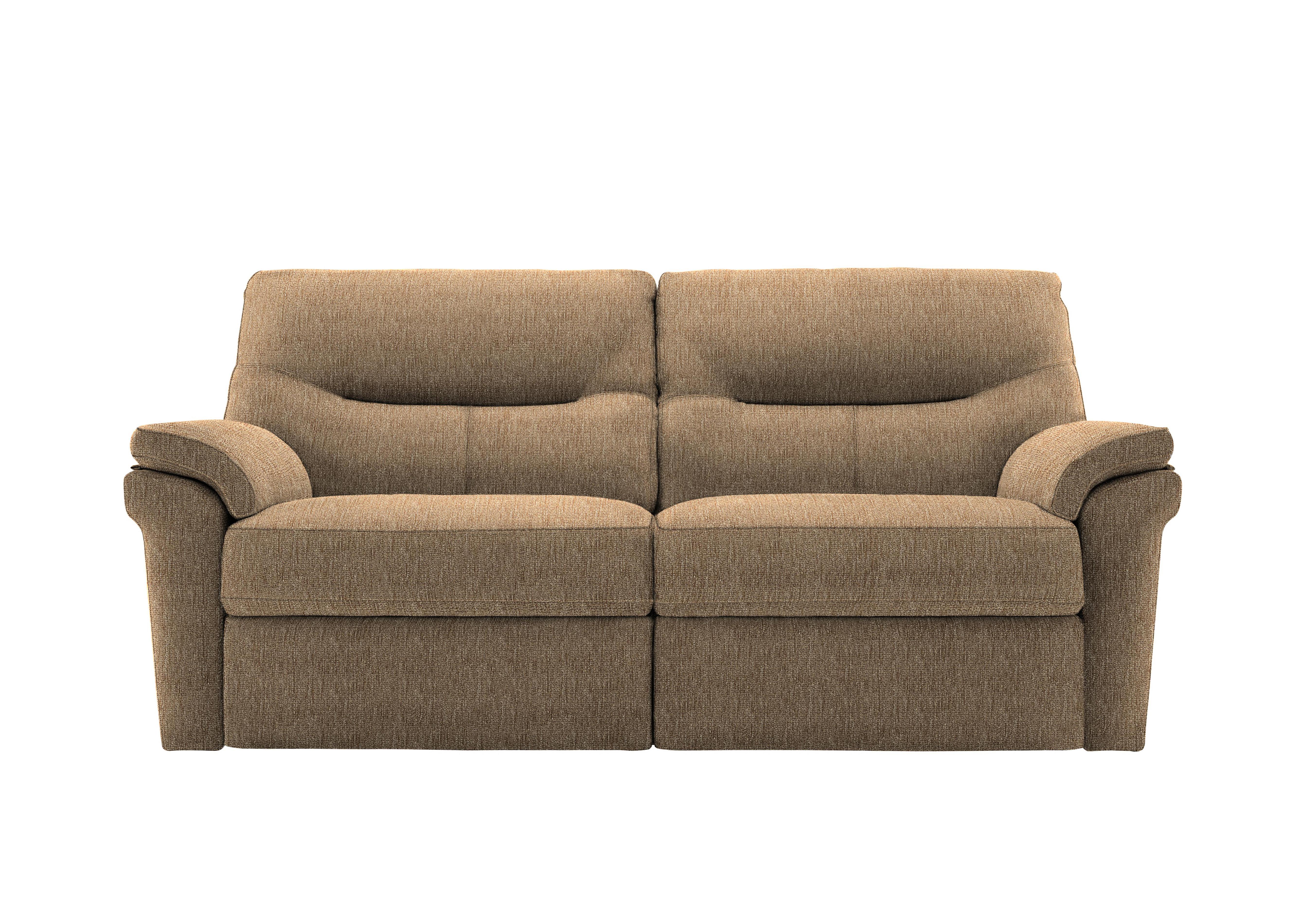 Seattle 3 Seater Fabric Power Recliner Sofa with Power Lumbar in A070 Boucle Cocoa on Furniture Village