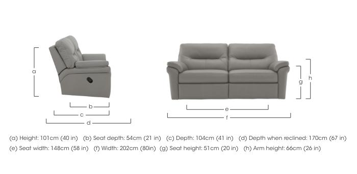 Seattle 3 Seater Leather Power Recliner Sofa with Power Lumbar in  on Furniture Village