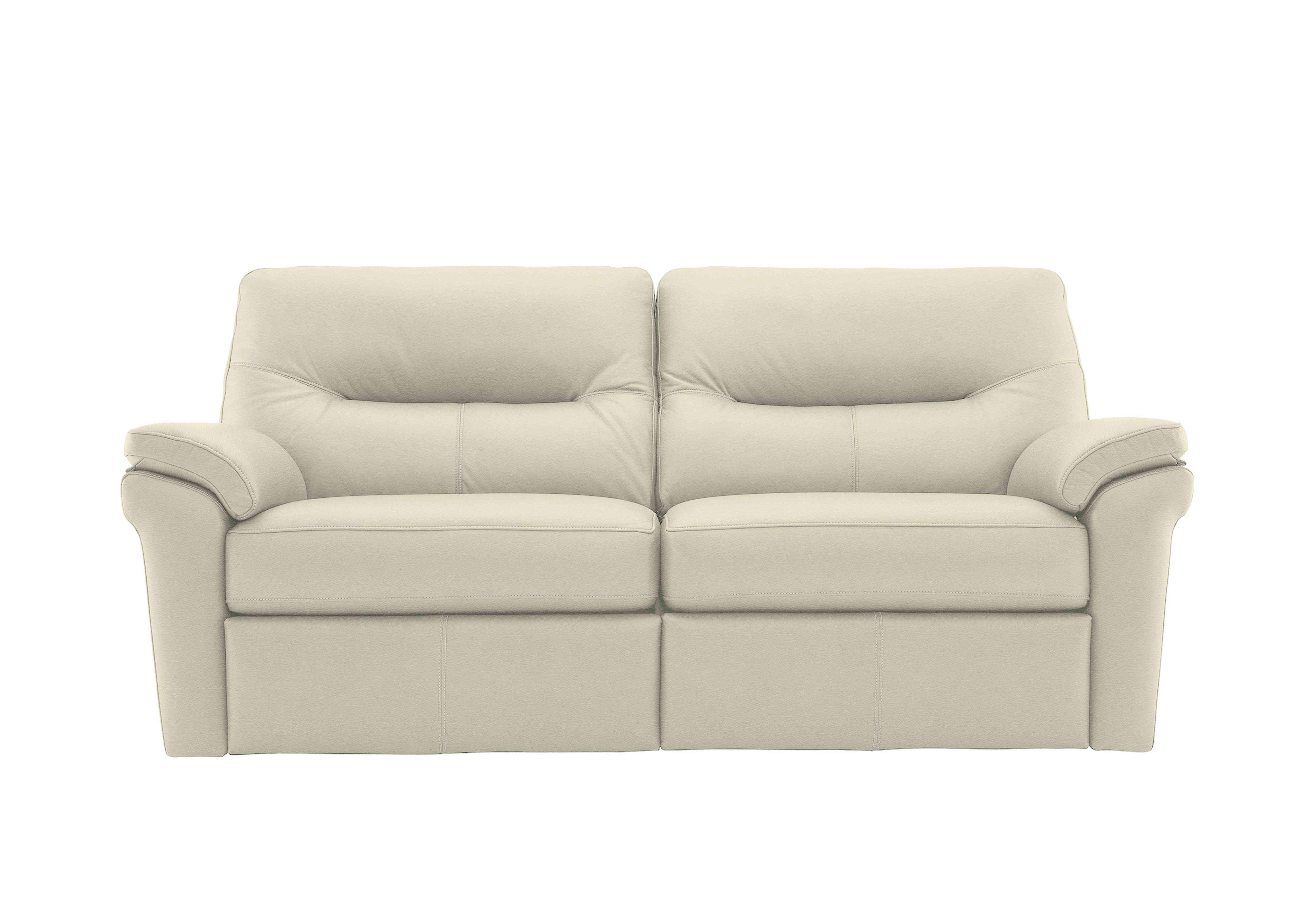 Seattle 3 Seater Leather Power Recliner Sofa with Power Lumbar in L840 Cambridge Chalk on Furniture Village
