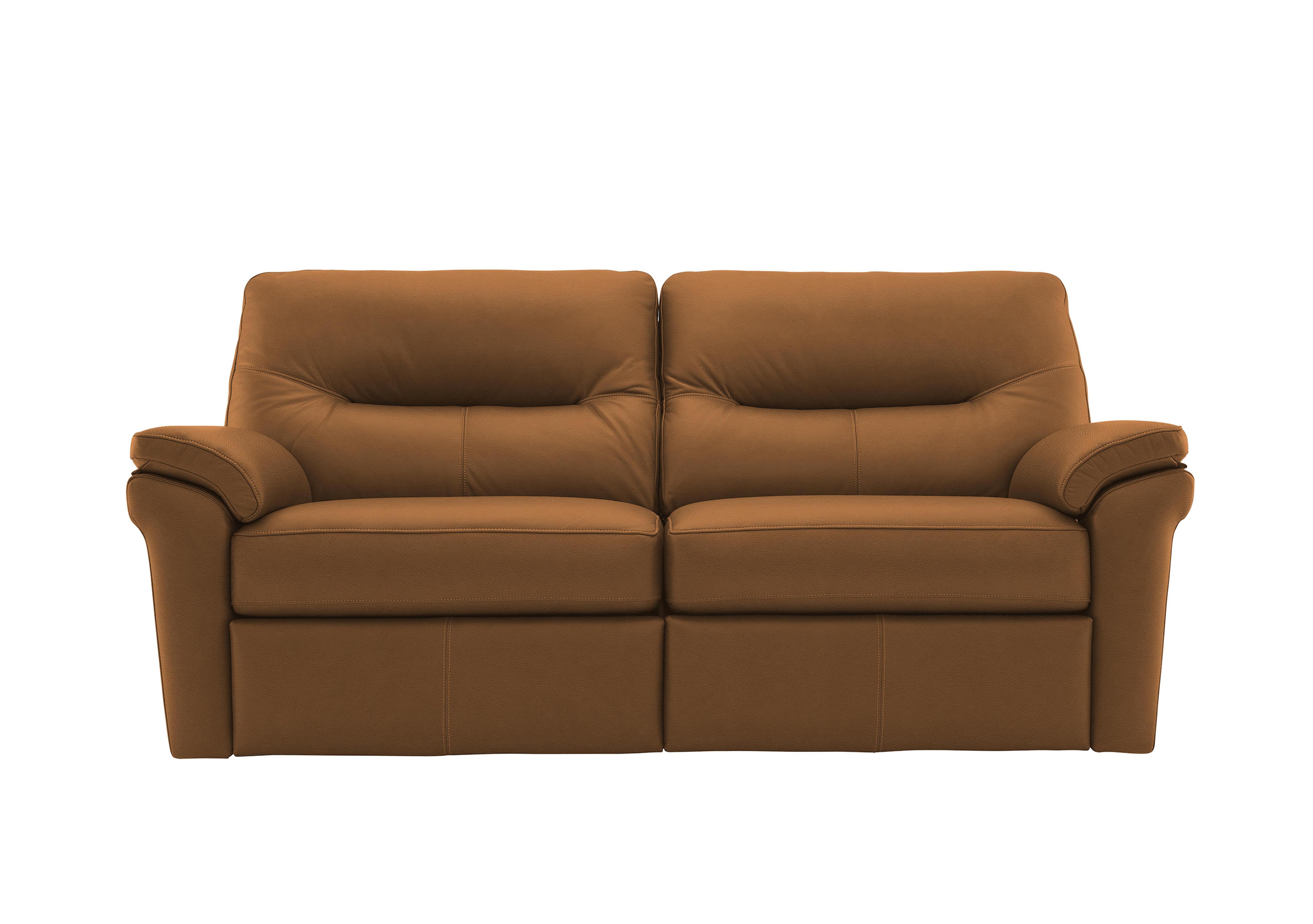 Seattle 3 Seater Leather Power Recliner Sofa with Power Lumbar in L847 Cambridge Tan on Furniture Village
