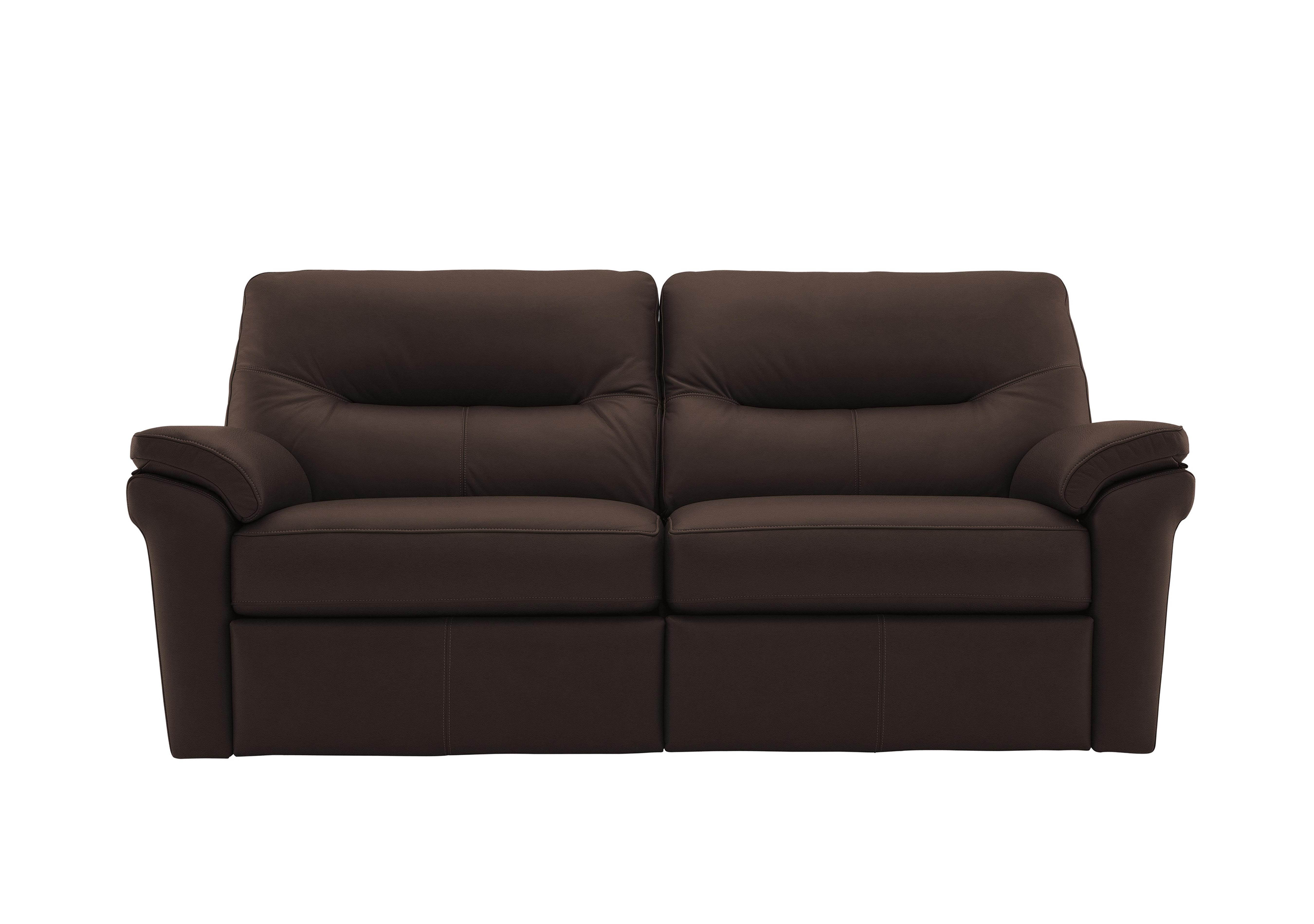 Seattle 3 Seater Leather Power Recliner Sofa with Power Lumbar in P200 Capri Chocolate on Furniture Village