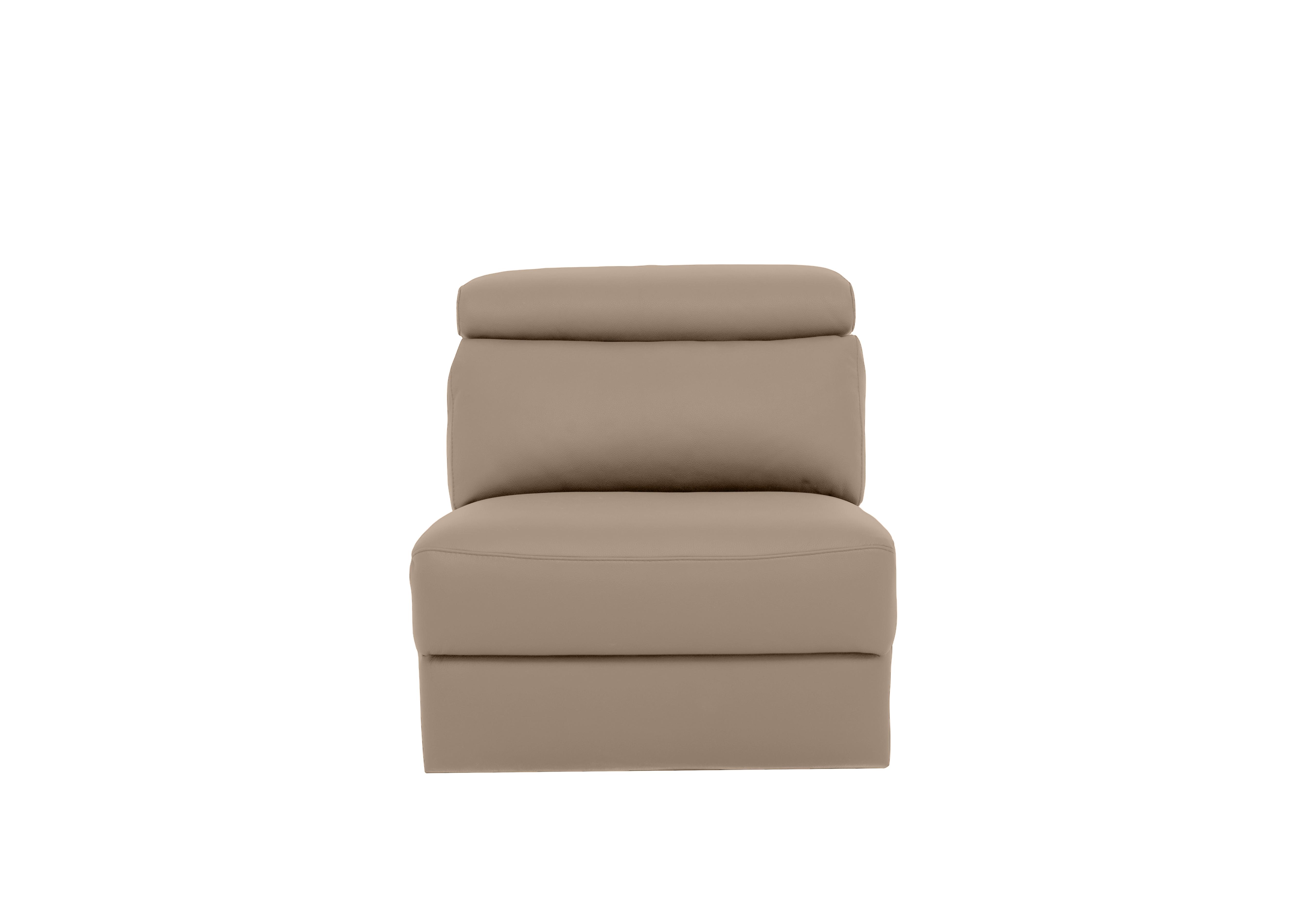 Davide Leather Armless Unit in 312 Torello Taupe on Furniture Village