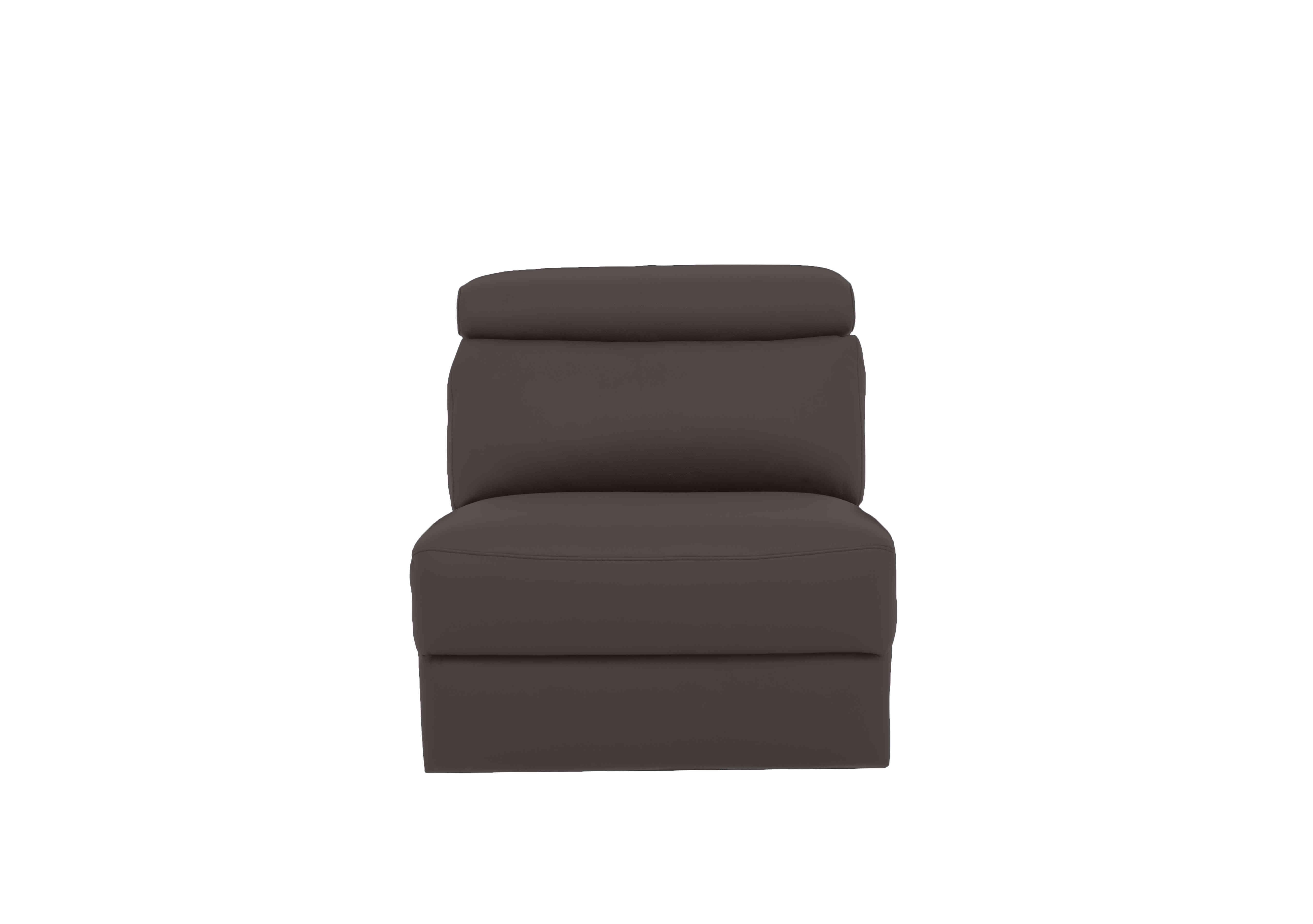 Davide Leather Armless Unit in 327 Torello Grigio Scuro on Furniture Village
