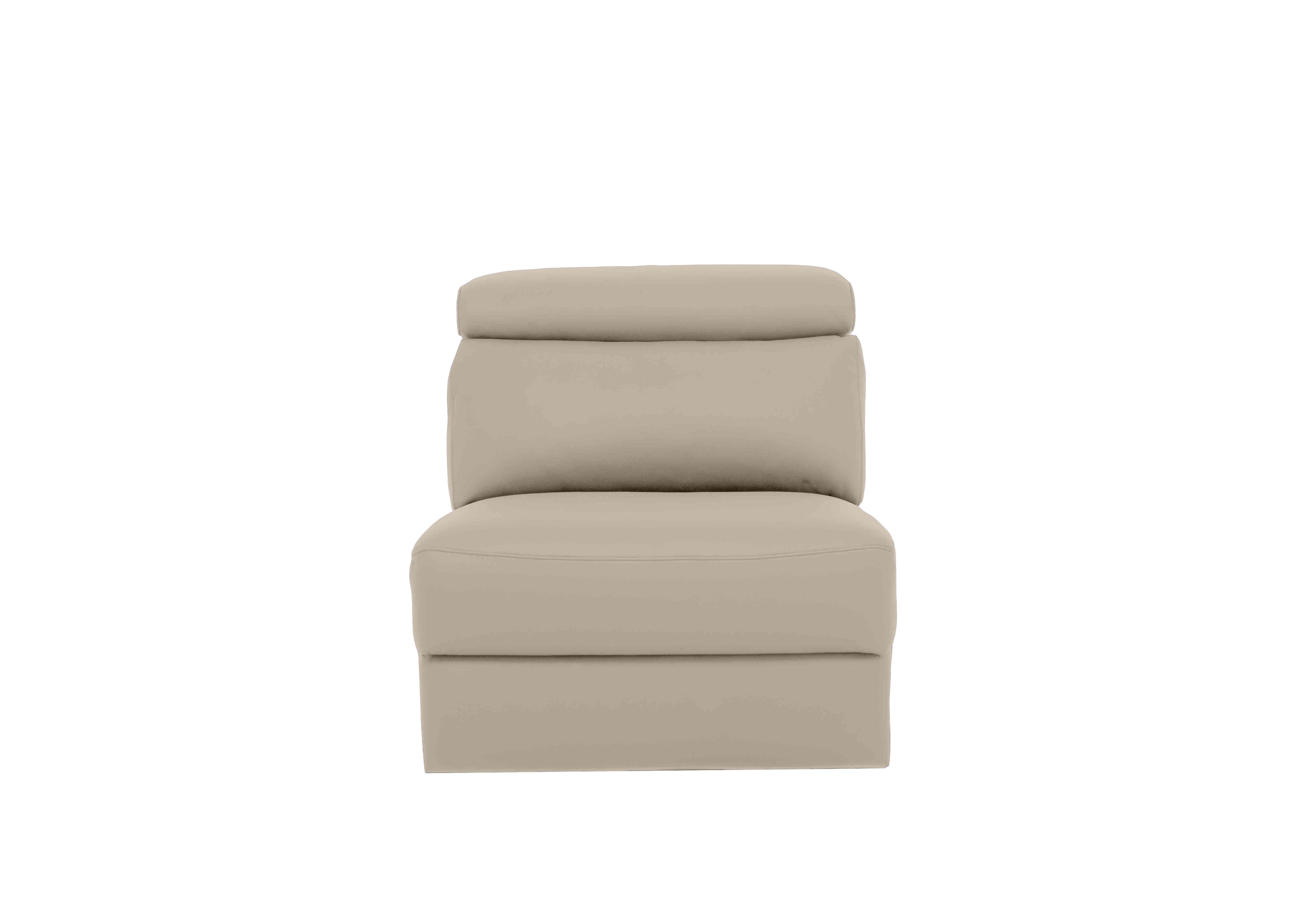 Davide Leather Armless Unit in 352 Torello Fango on Furniture Village