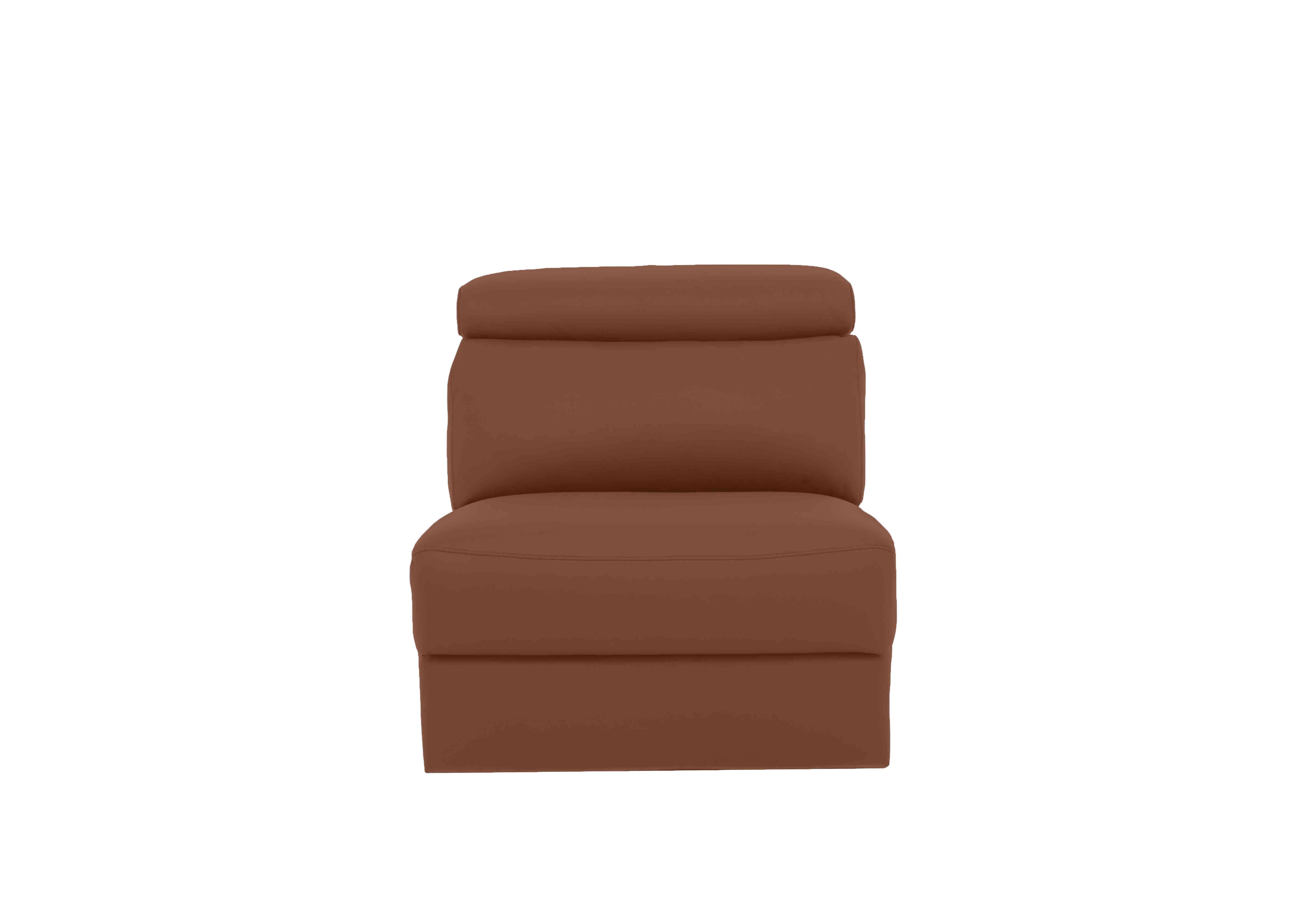 Davide Leather Armless Unit in 363 Torello Cognac on Furniture Village