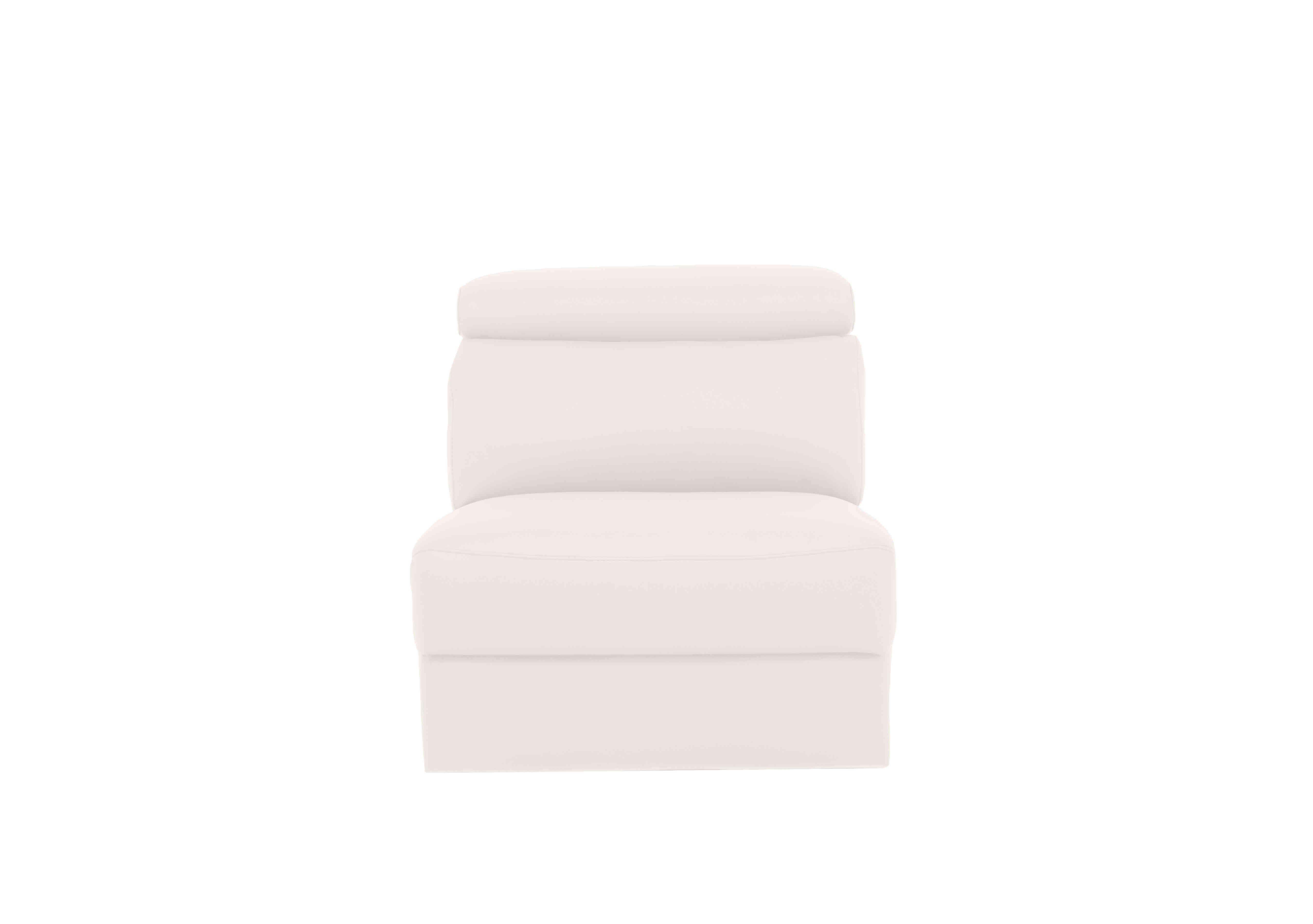 Davide Leather Armless Unit in 370 Torello Bianco Puro on Furniture Village