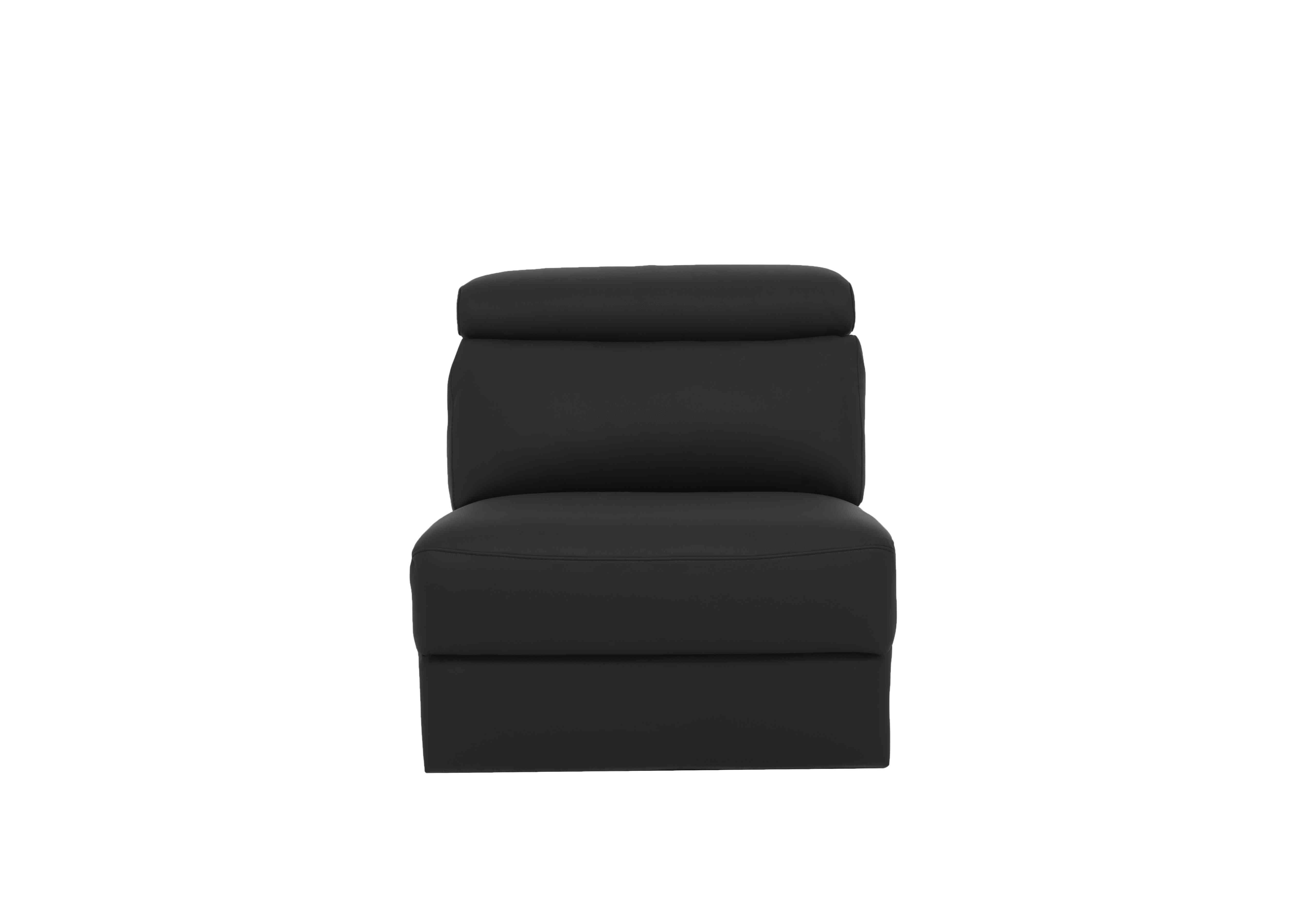 Davide Leather Armless Unit in 71 Torello Nero on Furniture Village