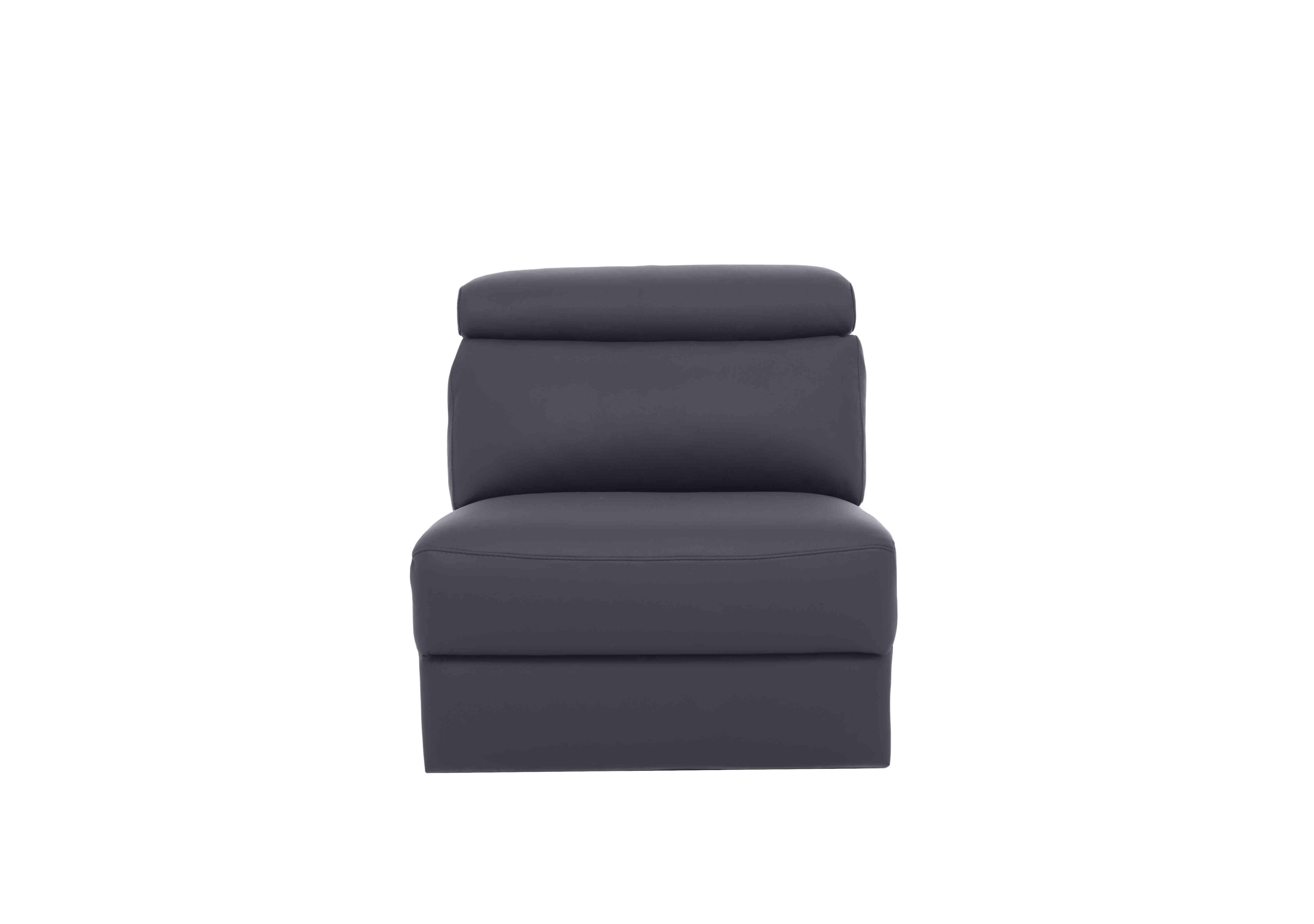 Davide Leather Armless Unit in 81 Torello Blu on Furniture Village