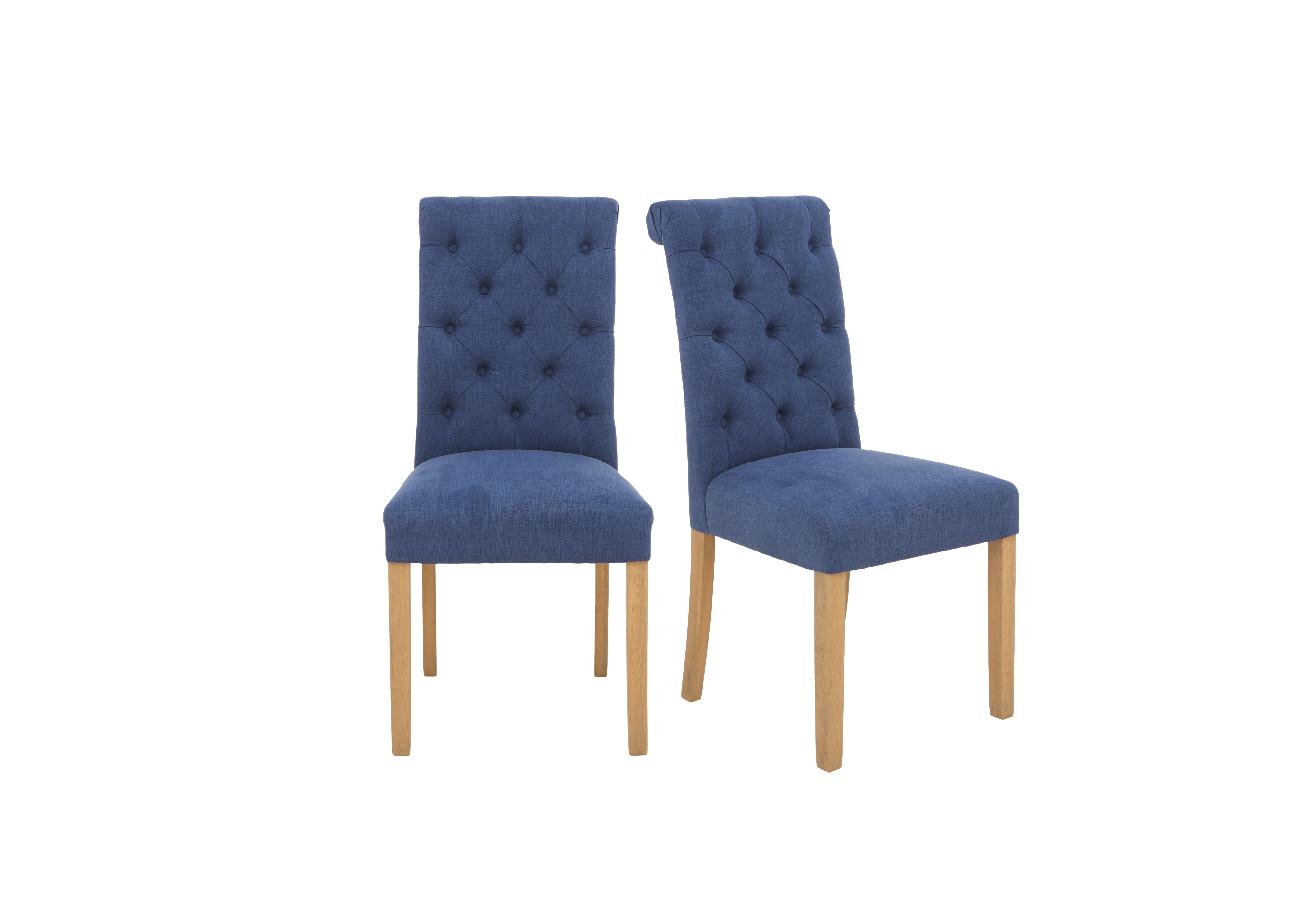 Hamilton Pair of Button Back Dining Chairs in Denim on Furniture Village