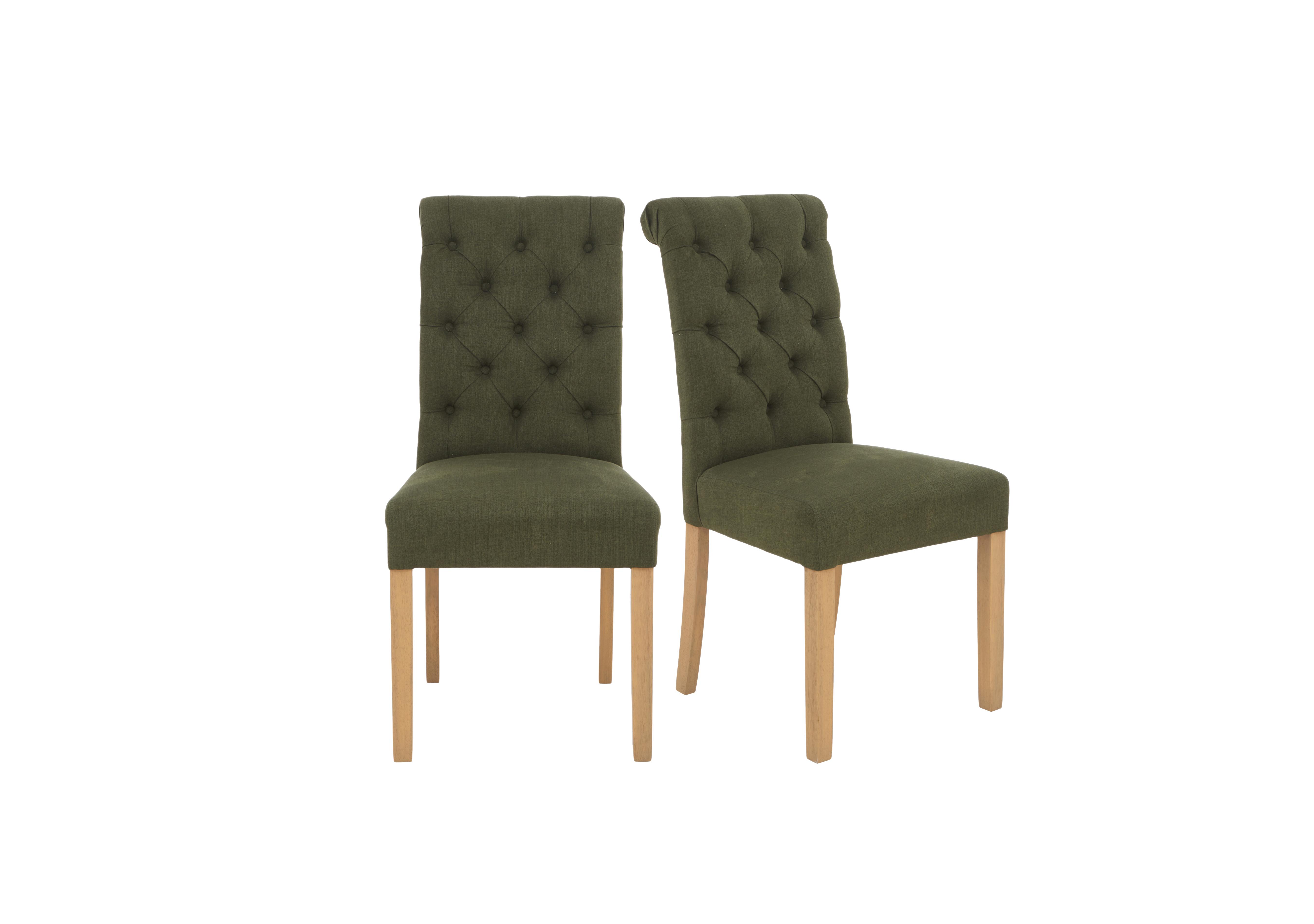 Hamilton Pair of Button Back Dining Chairs in Forest on Furniture Village