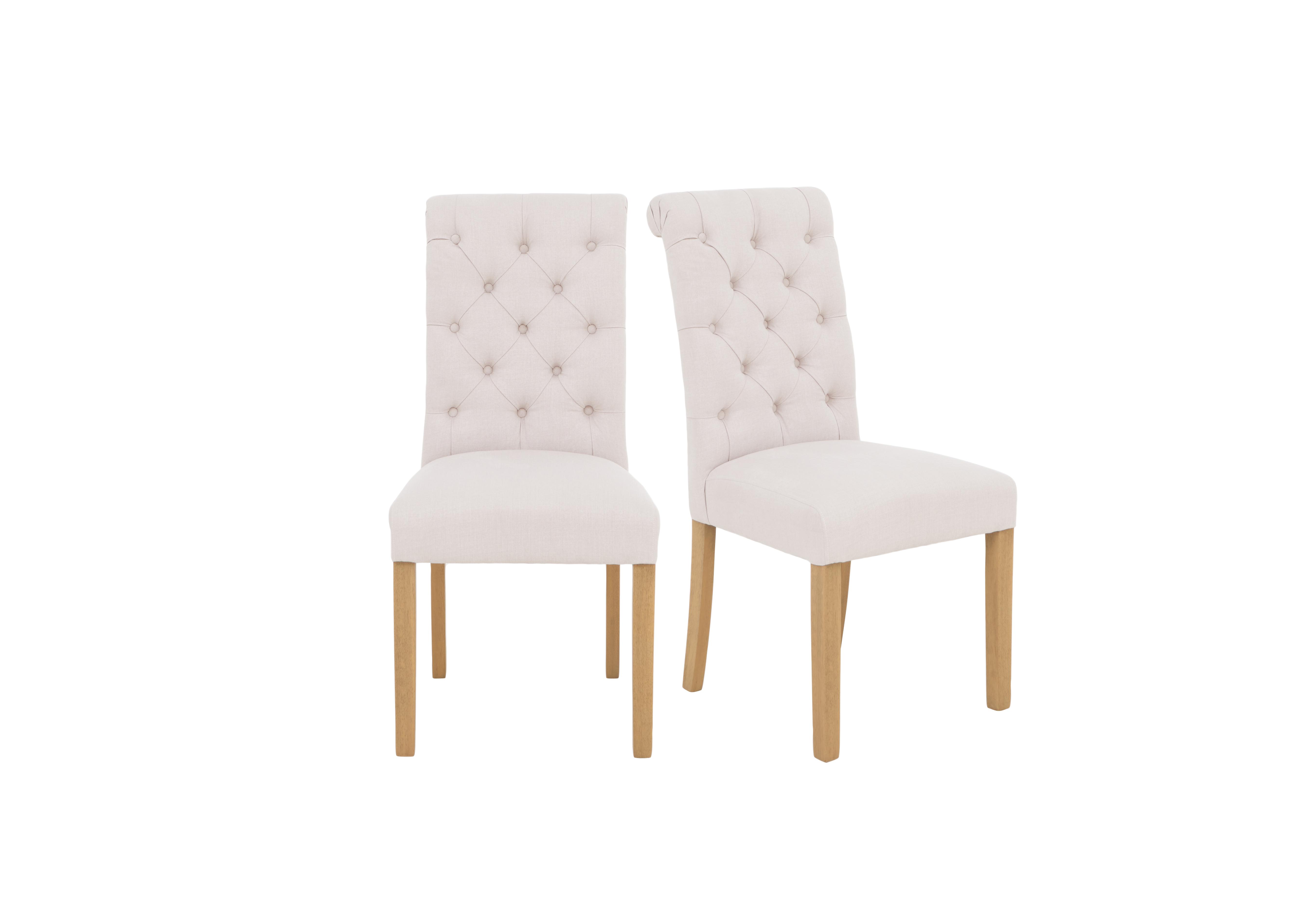 Hamilton Pair of Button Back Dining Chairs in Taupe on Furniture Village