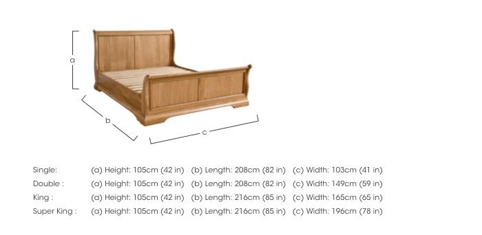 Versailles High Foot End Sleigh Bed Frame in  on Furniture Village