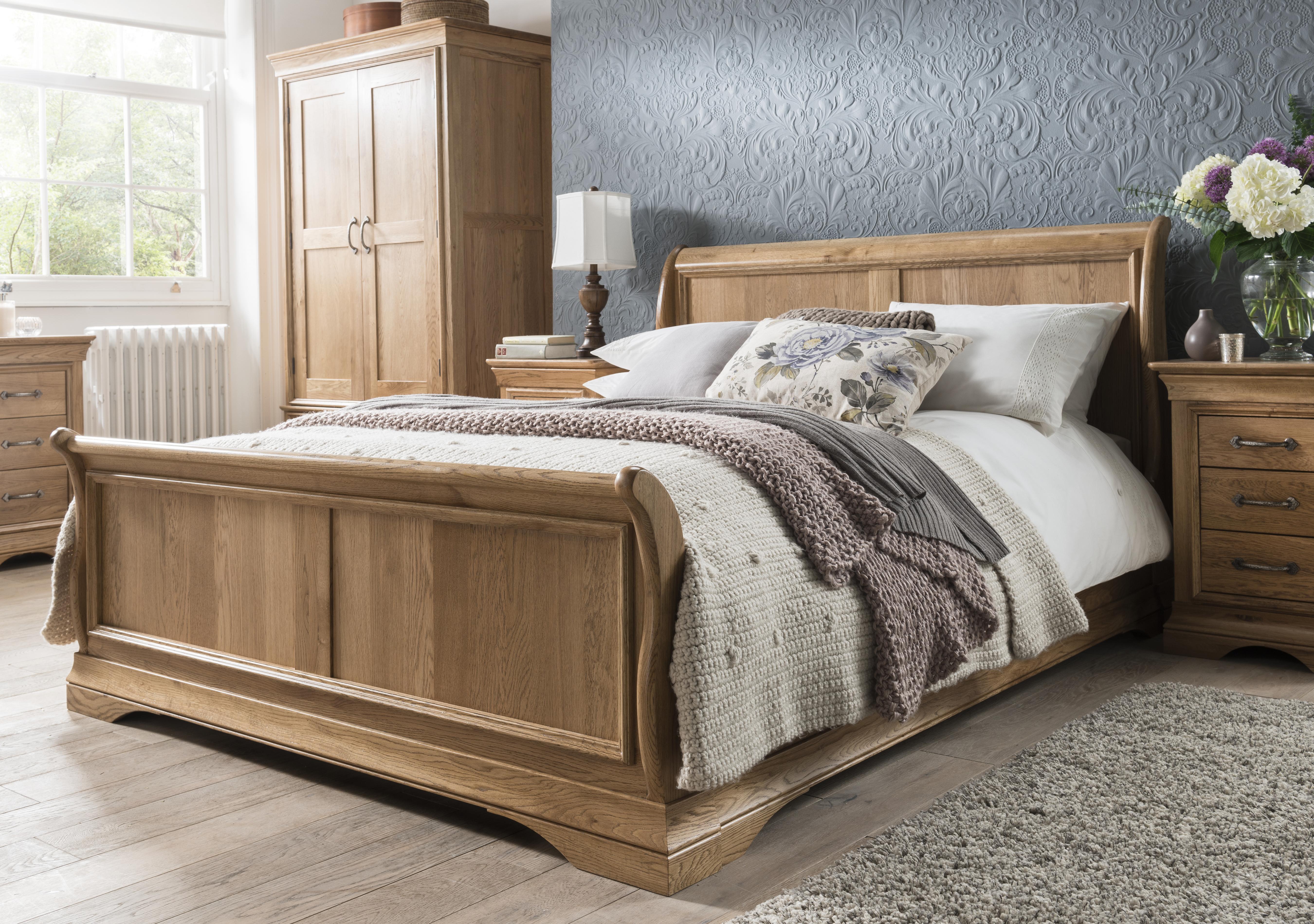 Versailles High Foot End Sleigh Bed Frame in  on Furniture Village