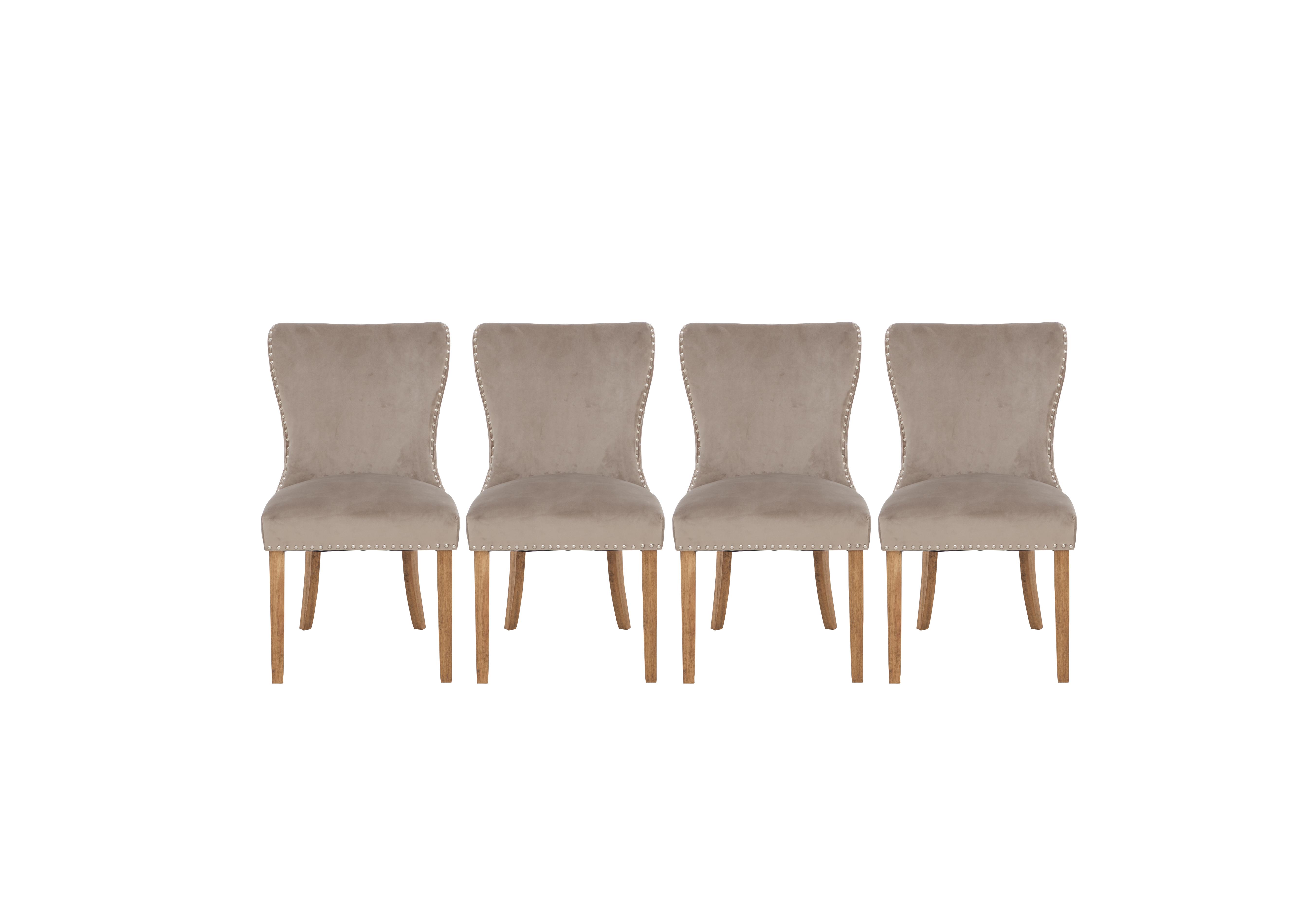 Chennai Set of 4 Luxe Dining Chairs in Taupe on Furniture Village