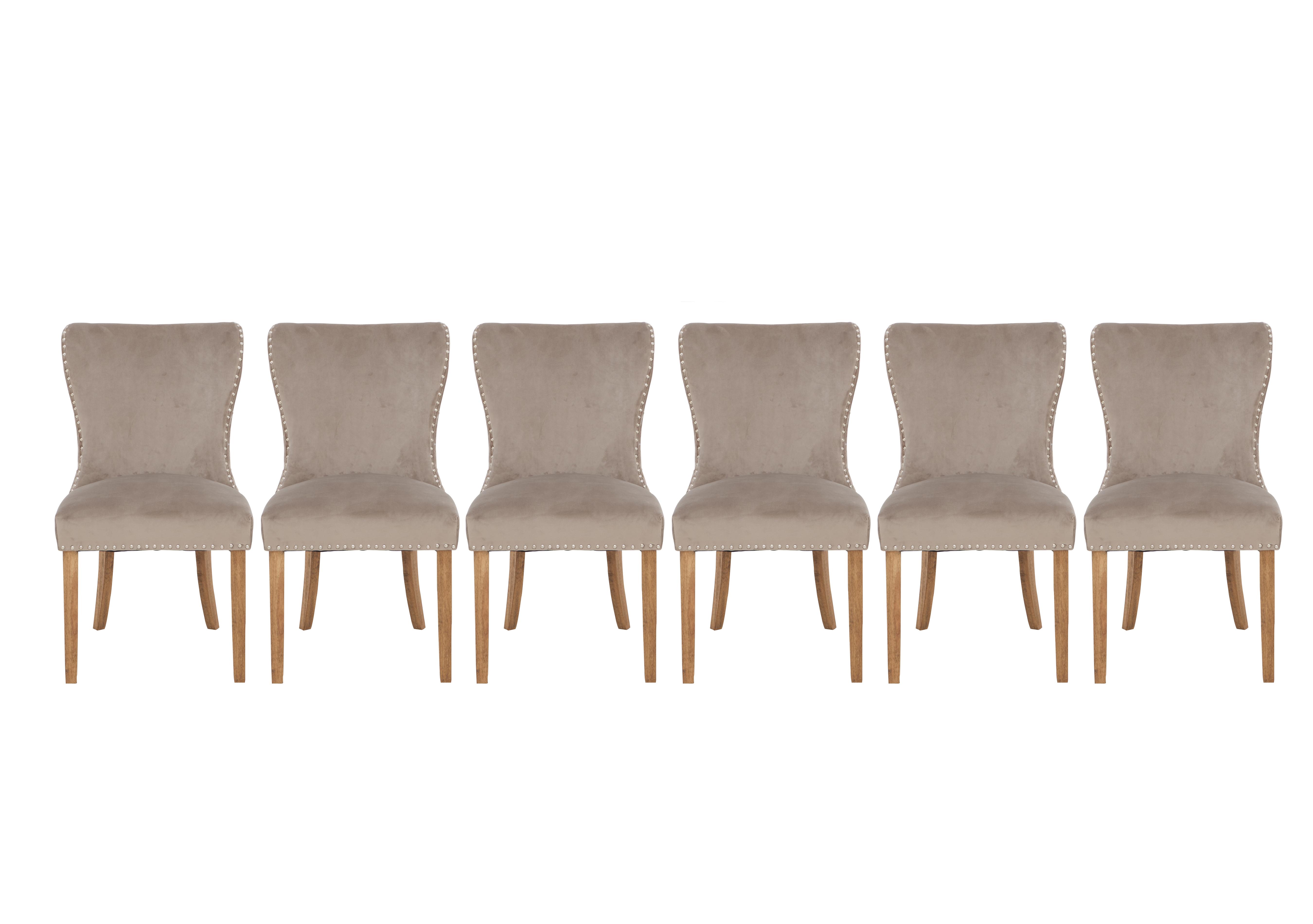 Chennai Set of 6 Luxe Dining Chairs in Taupe on Furniture Village