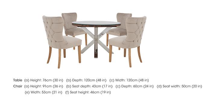 Chennai Round Dining Table with 4 Luxe Dining Chairs in  on Furniture Village
