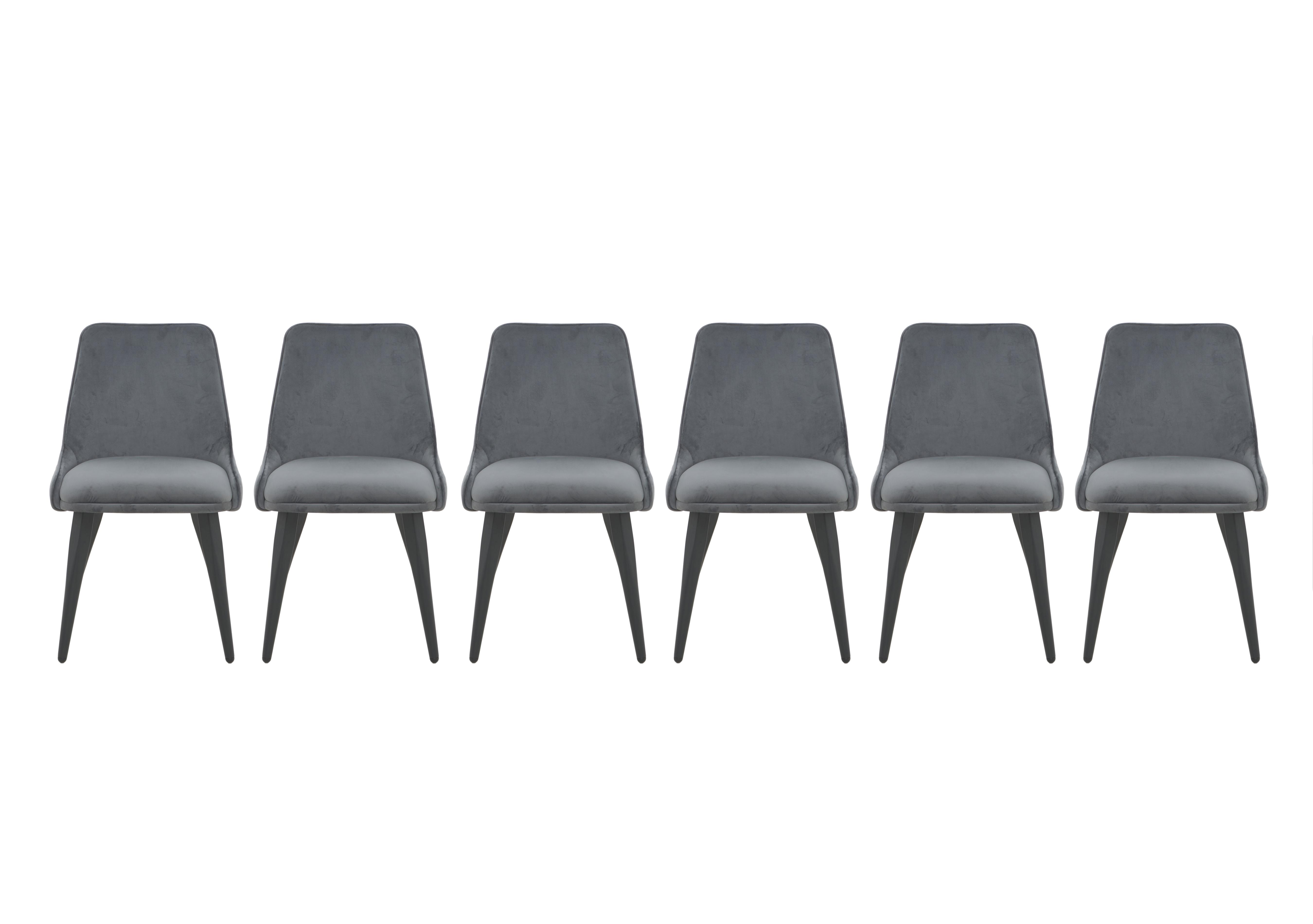 Noir Set of Six Dining Chairs in Grey on Furniture Village