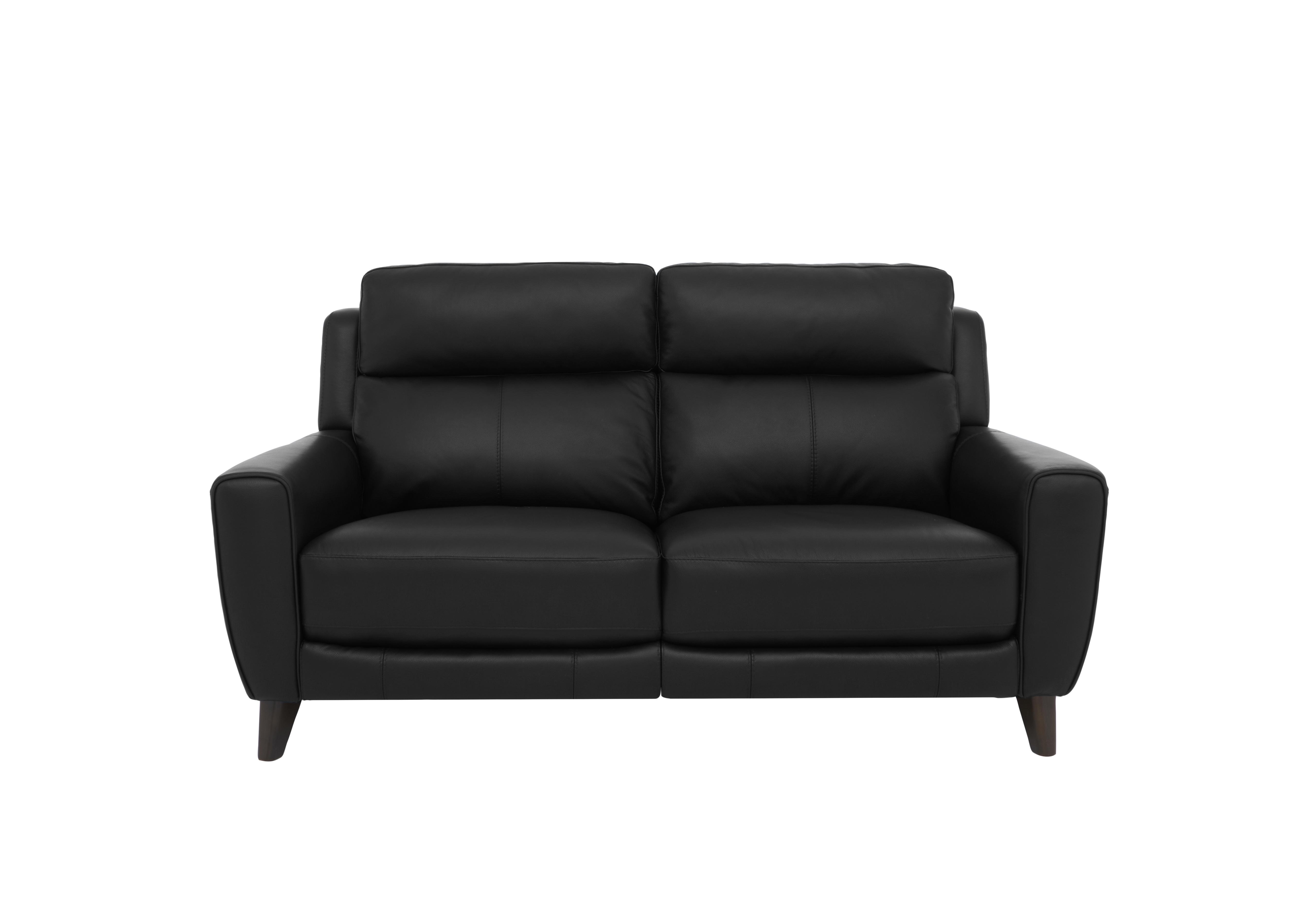 Zen 2 Seater Leather Sofa in Bx-023c Black on Furniture Village