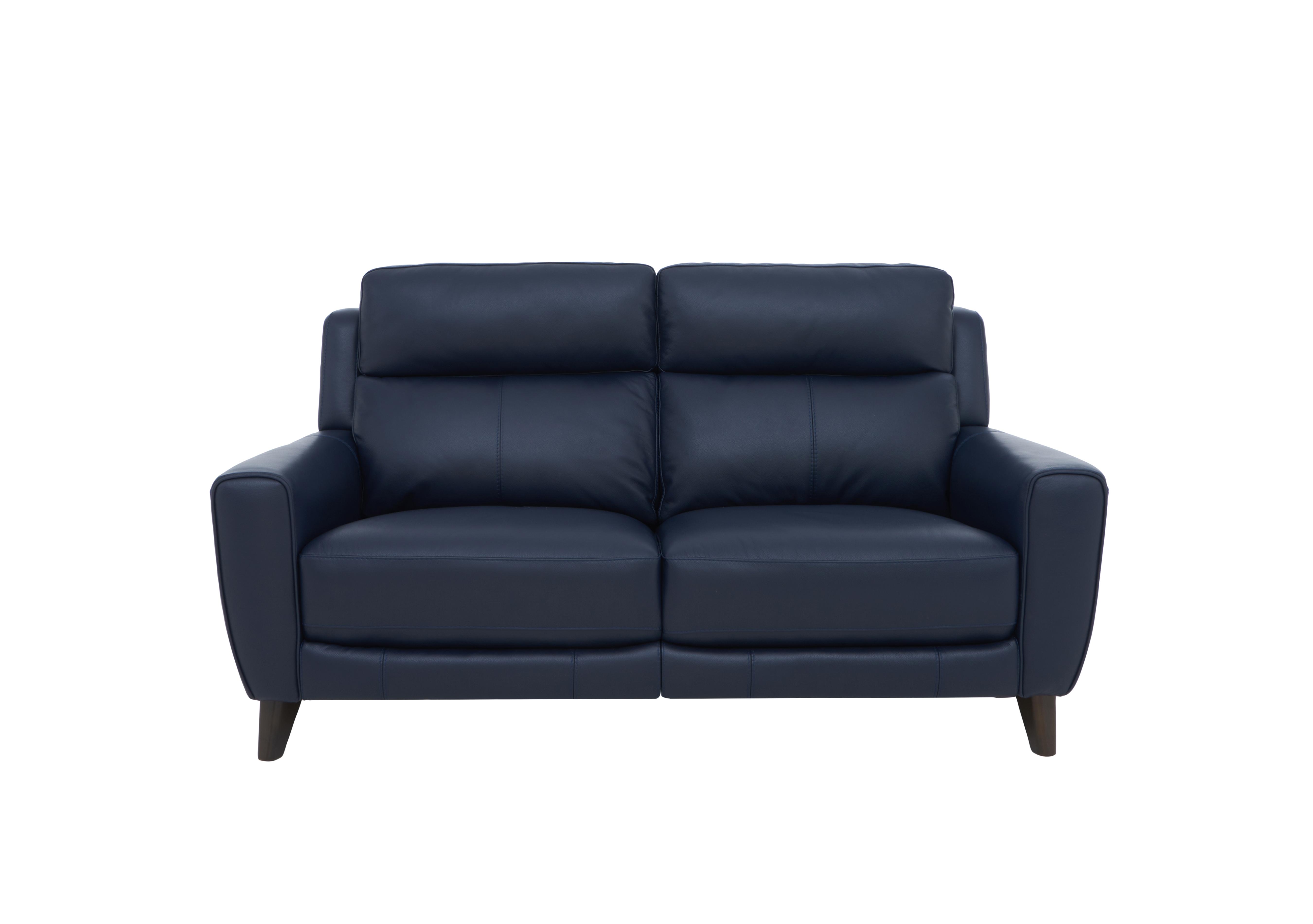 Zen 2 Seater Leather Sofa in Bx-036c Navy on Furniture Village