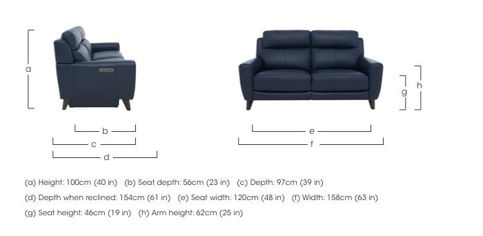 Zen 2 Seater Leather Power Recliner Sofa with Power Headrests and Power Lumbar in  on Furniture Village