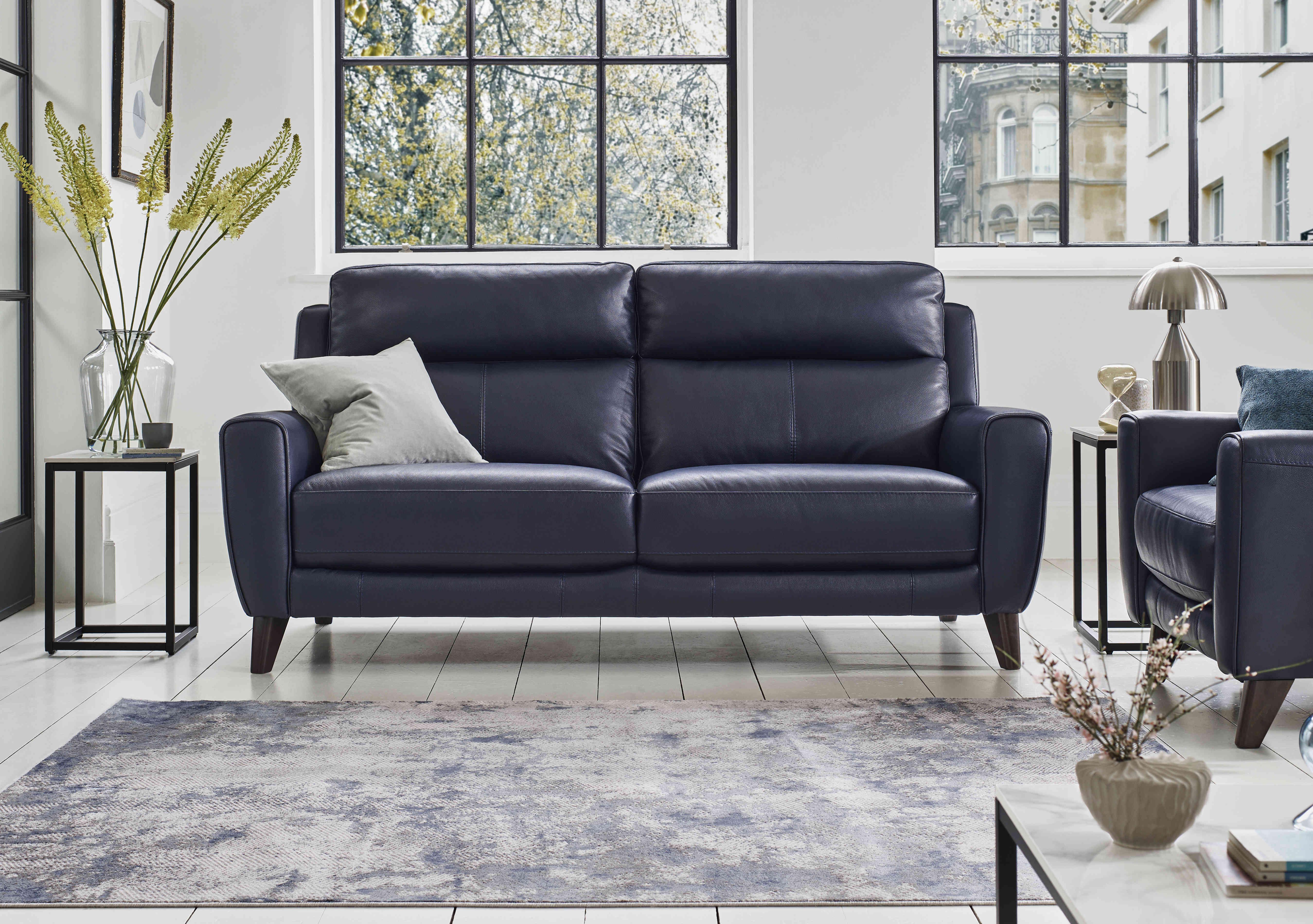 Zen 3 Seater Leather Sofa in  on Furniture Village