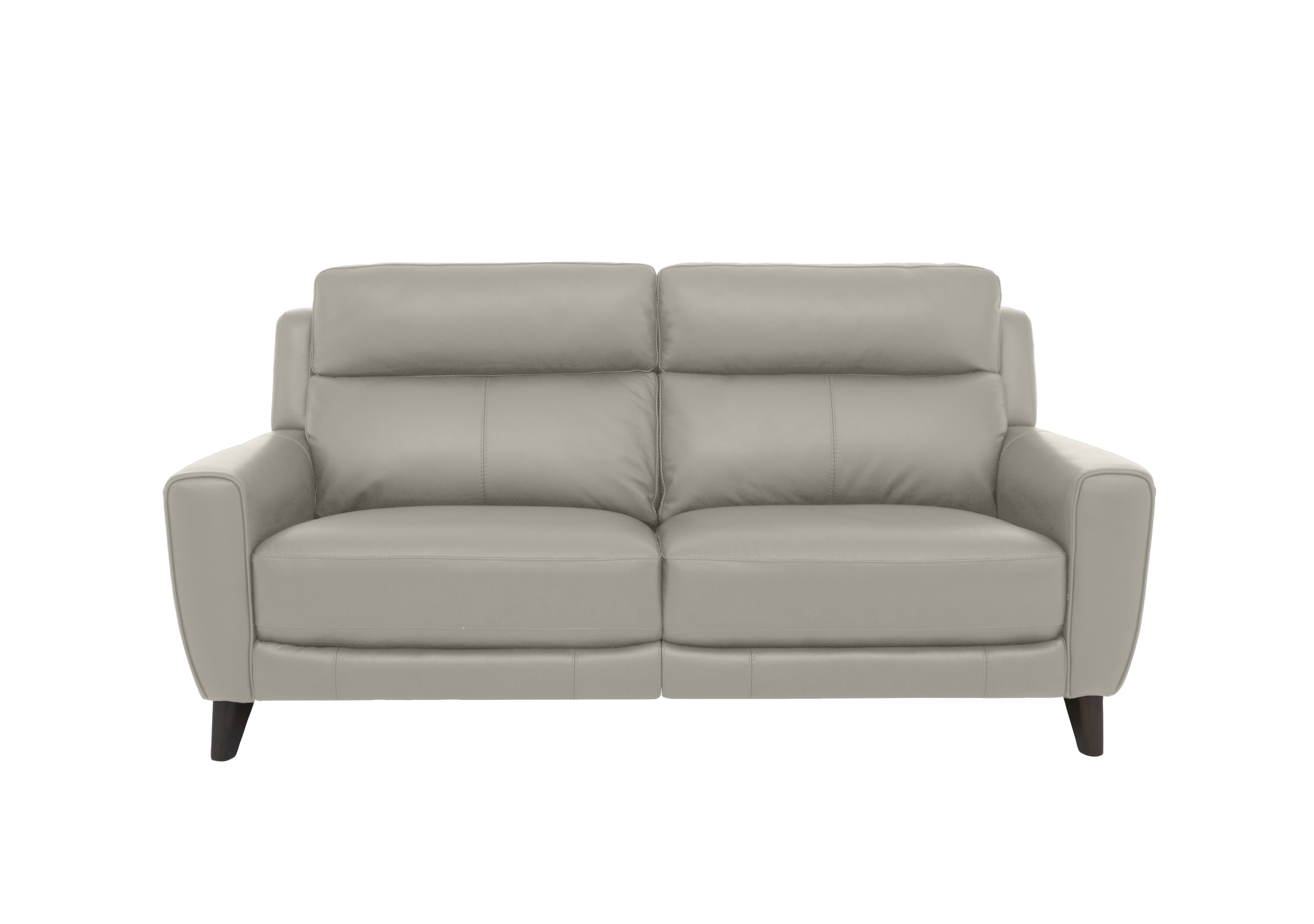 Zen 3 Seater Leather Sofa in Bx-251e Grey on Furniture Village