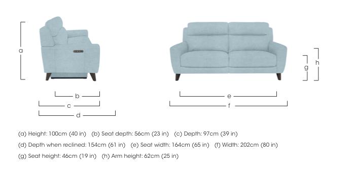 Zen 3 Seater Fabric Power Recliner Sofa with Power Headrests and Power Lumbar in  on Furniture Village