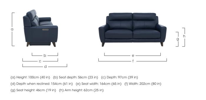 Zen 3 Seater Leather Power Recliner Sofa with Power Headrests in  on Furniture Village