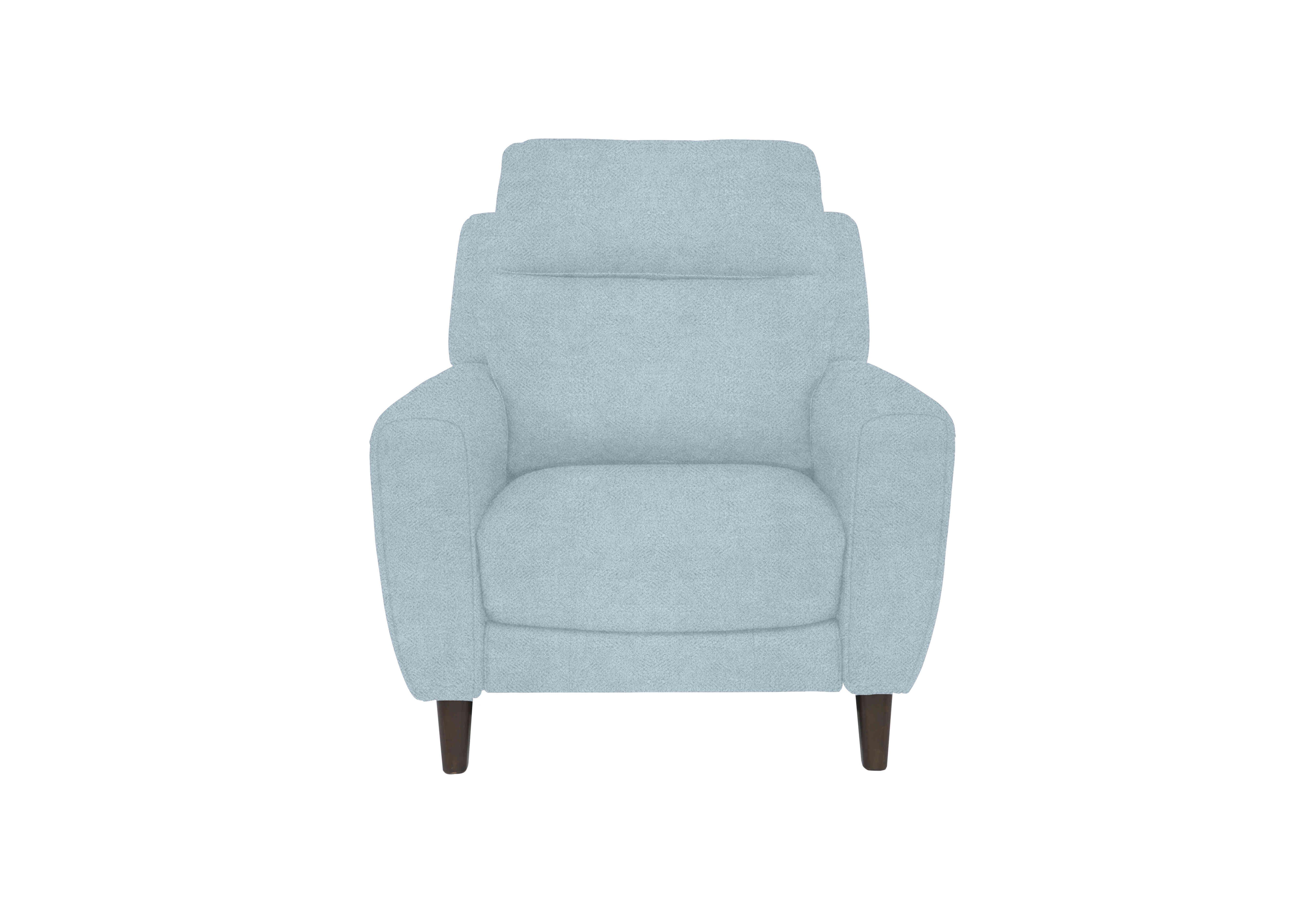 Zen Fabric Power Recliner Chair with Power Headrest and Power Lumbar in Fab-Meo-R17 Baby Blue on Furniture Village