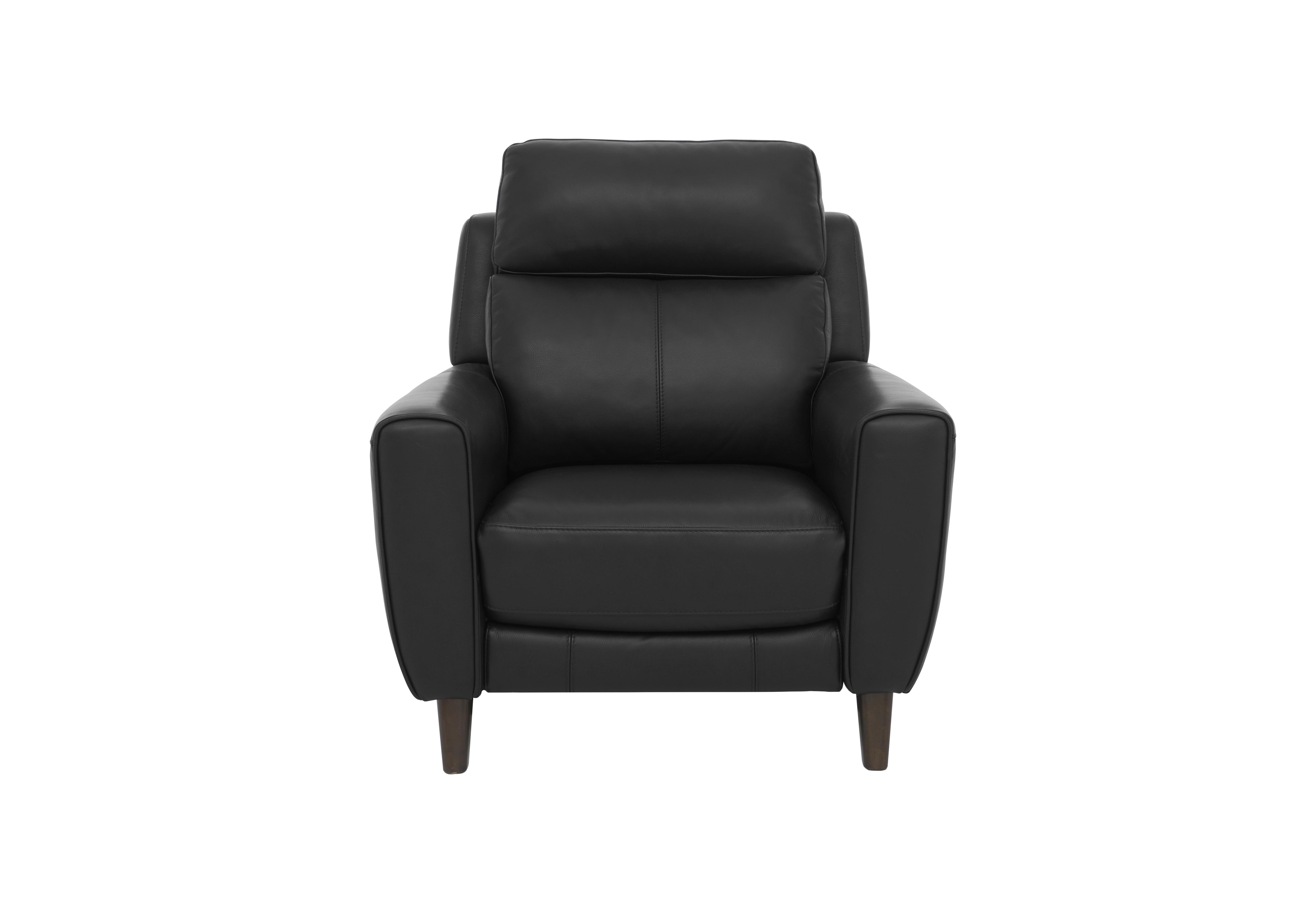 Zen Leather Power Recliner Chair with Power Headrest in Bx-023c Black on Furniture Village