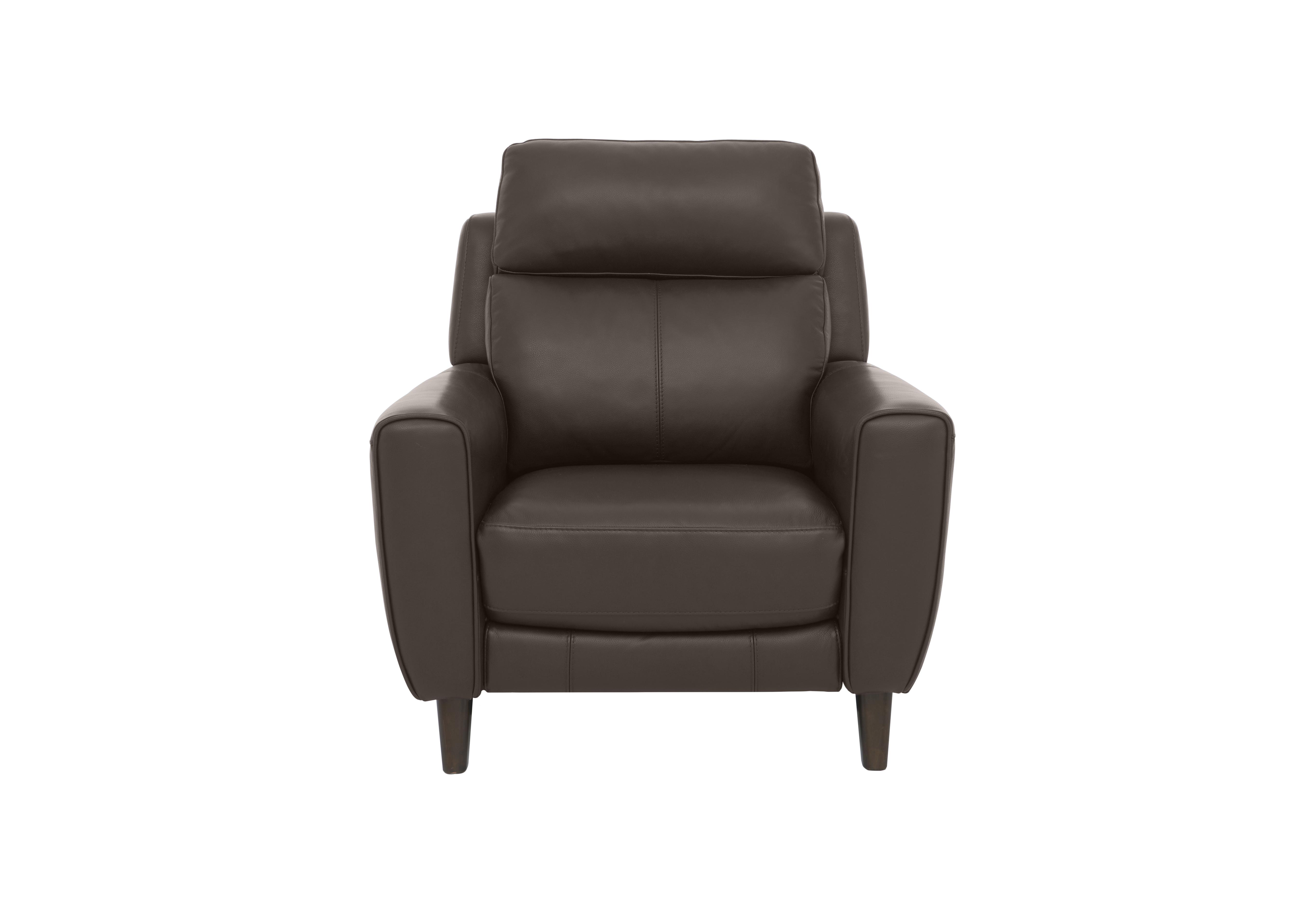 Zen Leather Power Recliner Chair with Power Headrest in Bx-037c Walnut on Furniture Village