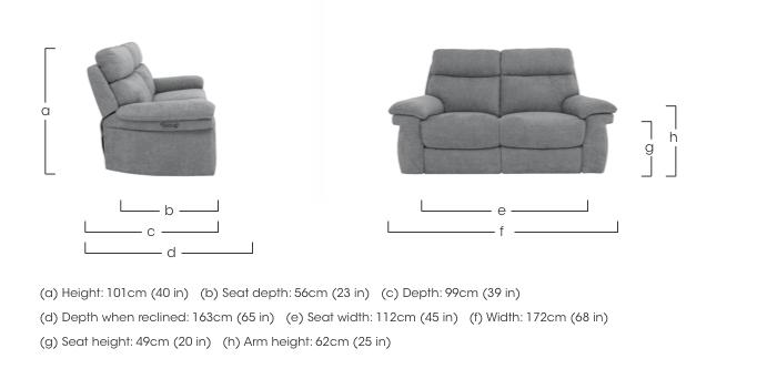 Serene 2 Seater Fabric Power Recliner Sofa with Power Headrests and Power Lumbar in  on Furniture Village