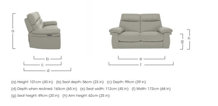 Serene 2 Seater Leather Power Recliner Sofa with Power Headrests and Power Lumbar in  on Furniture Village