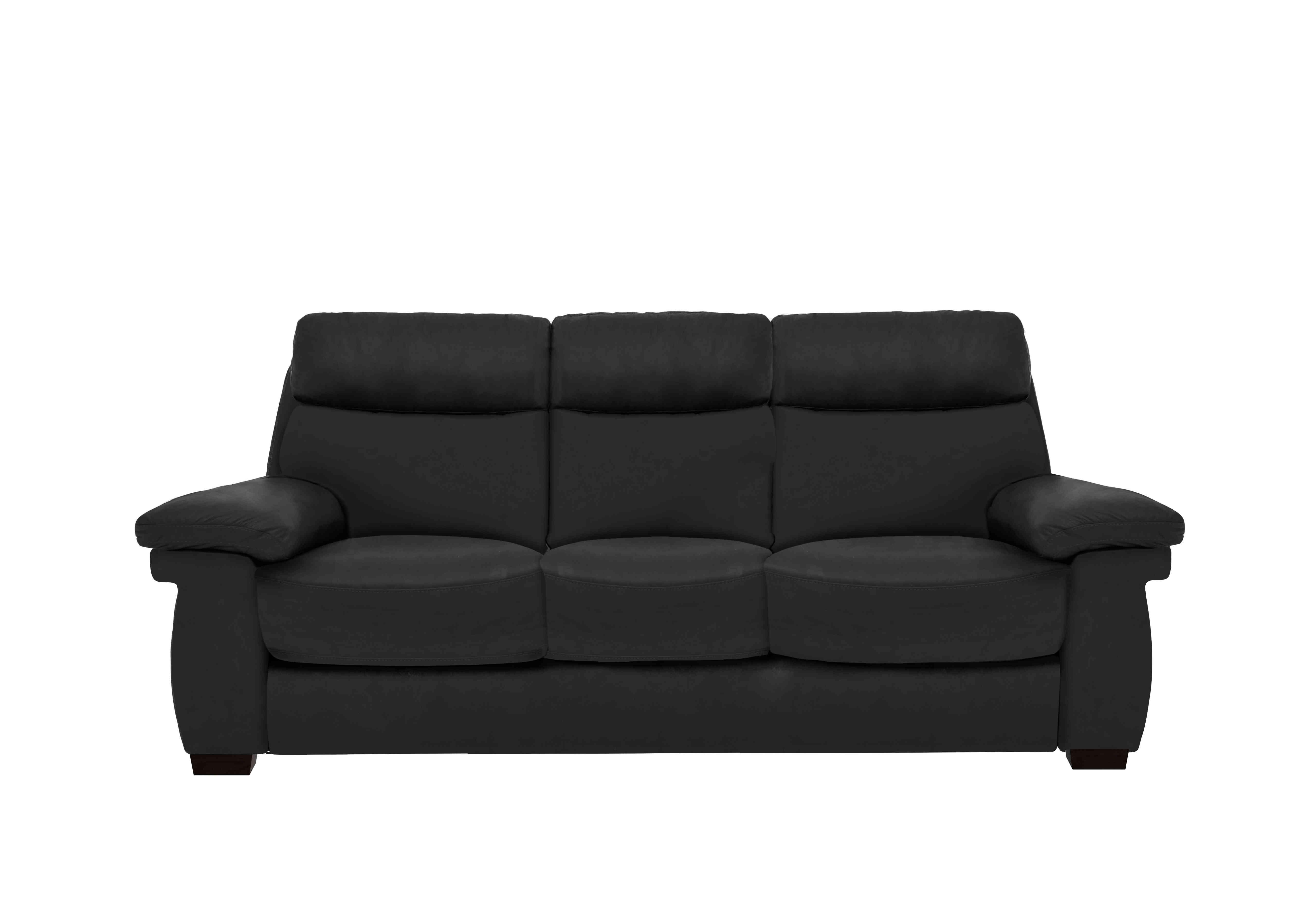 Serene 3 Seater Leather Sofa in Bx-023c Black on Furniture Village
