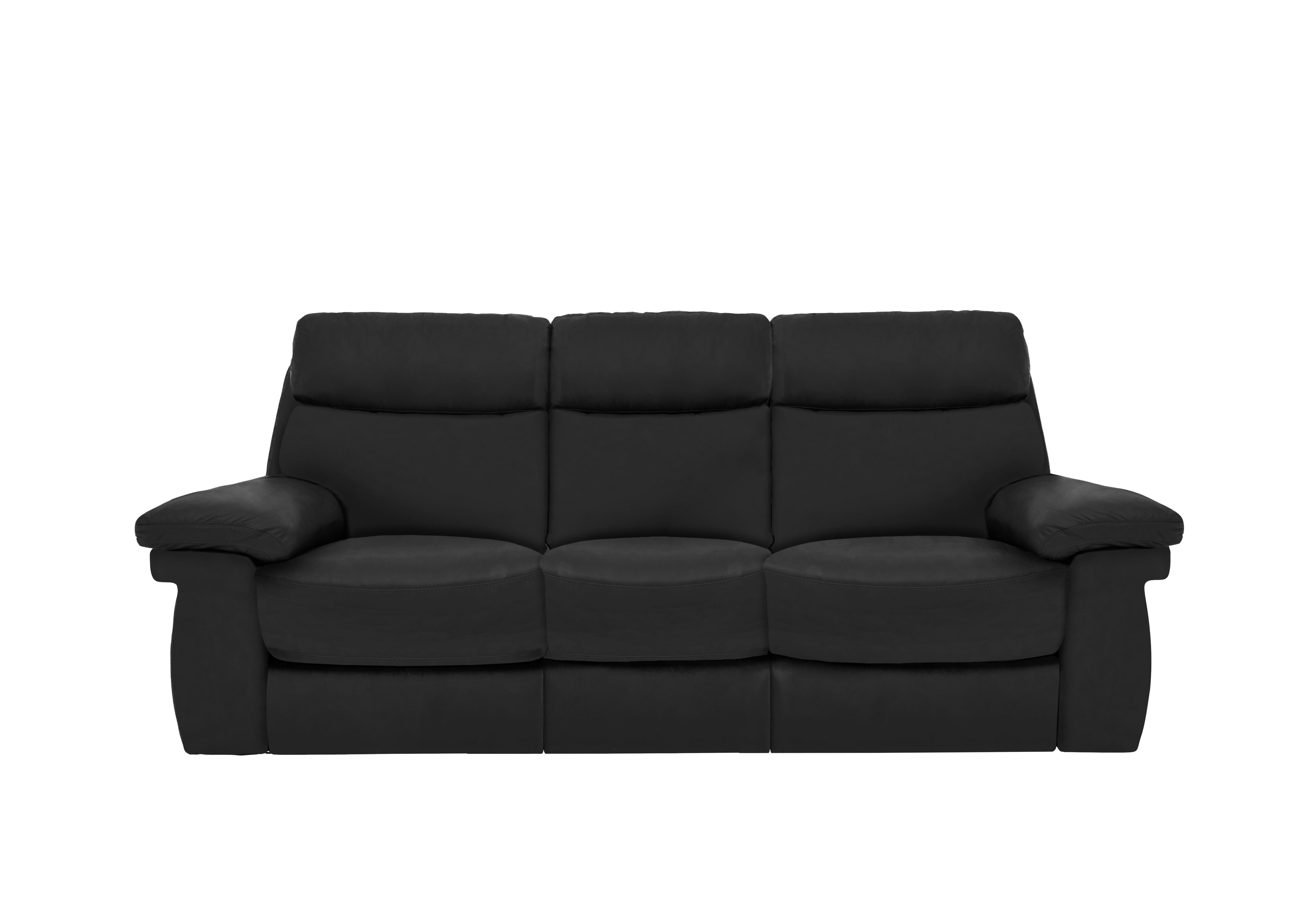 Serene 3 Seater Leather Sofa in Bx-023c Black on Furniture Village