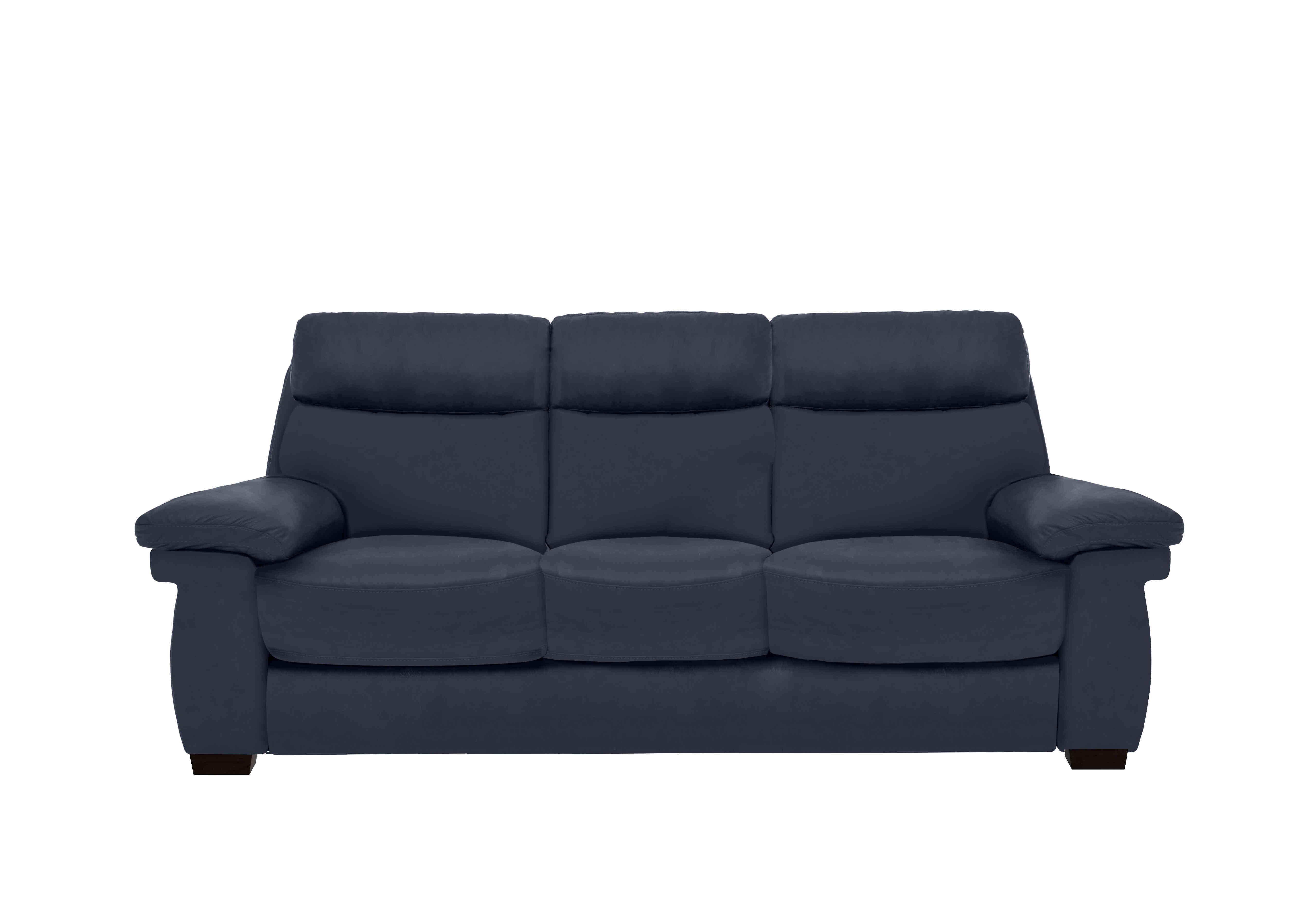 Serene 3 Seater Leather Sofa in Bx-036c Navy on Furniture Village