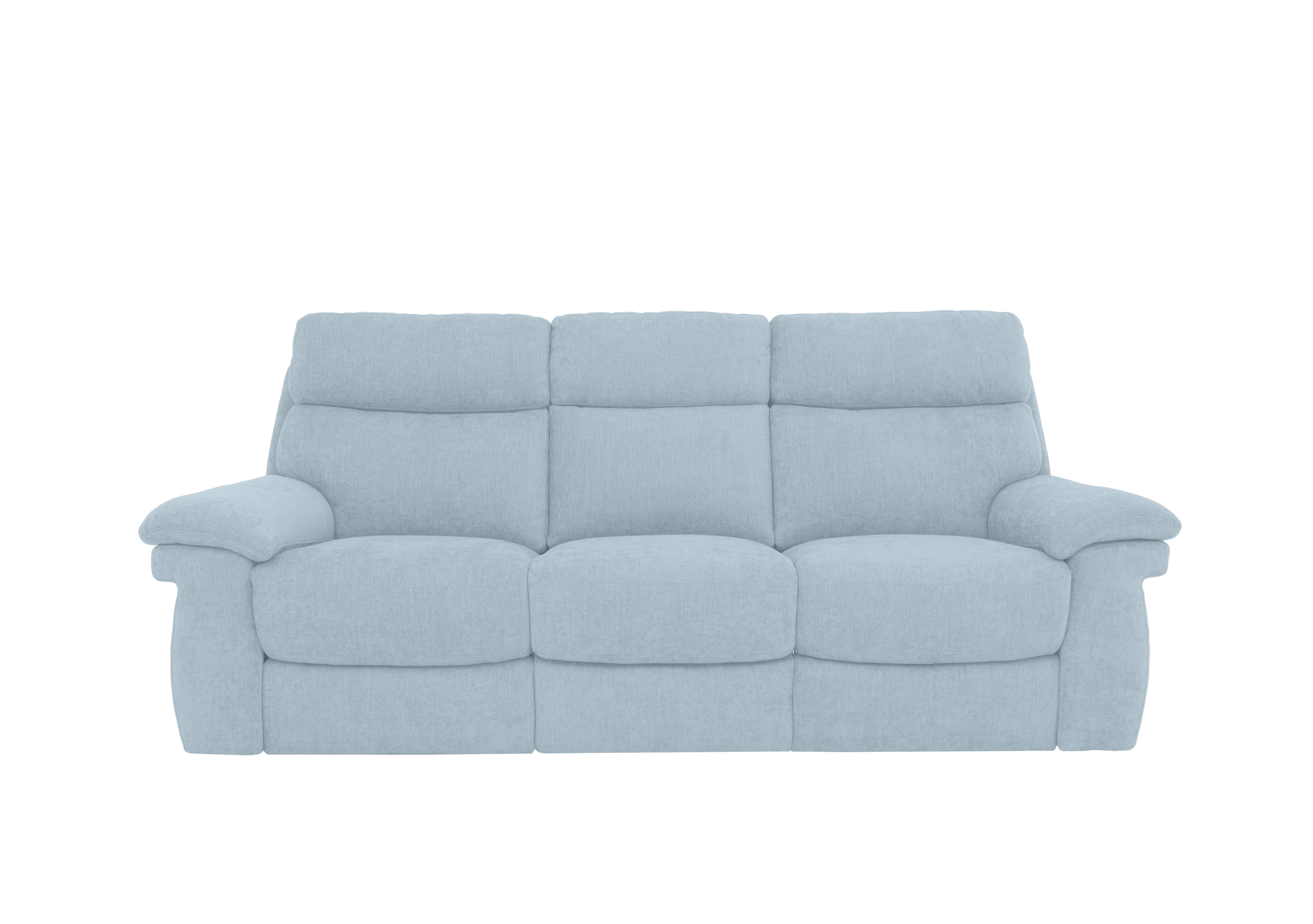 Serene 3 Seater Fabric Power Recliner Sofa with Drop Down Table and Power Headrests in Fab-Meo-R17 Baby Blue on Furniture Village