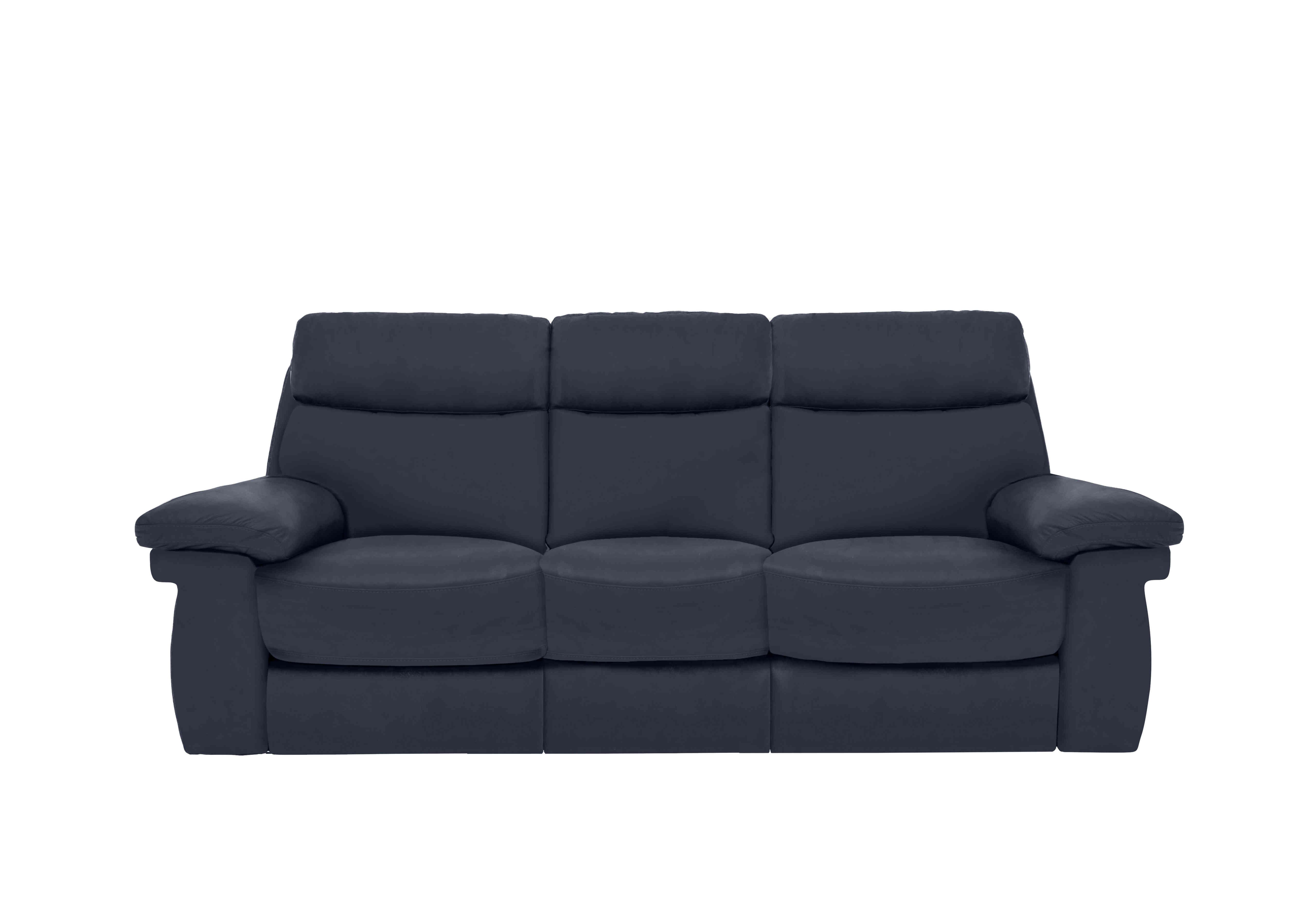 Serene 3 Seater Leather Power Recliner Sofa with Drop Down Table, Power Headrests and Power Lumbar in Bx-036c Navy on Furniture Village
