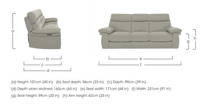Serene 3 Seater Leather Power Recliner Sofa with Power Headrests and Power Lumbar in  on Furniture Village