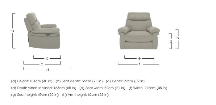 Serene Leather Power Recliner Chair with Power Headrest and Power Lumbar in  on Furniture Village