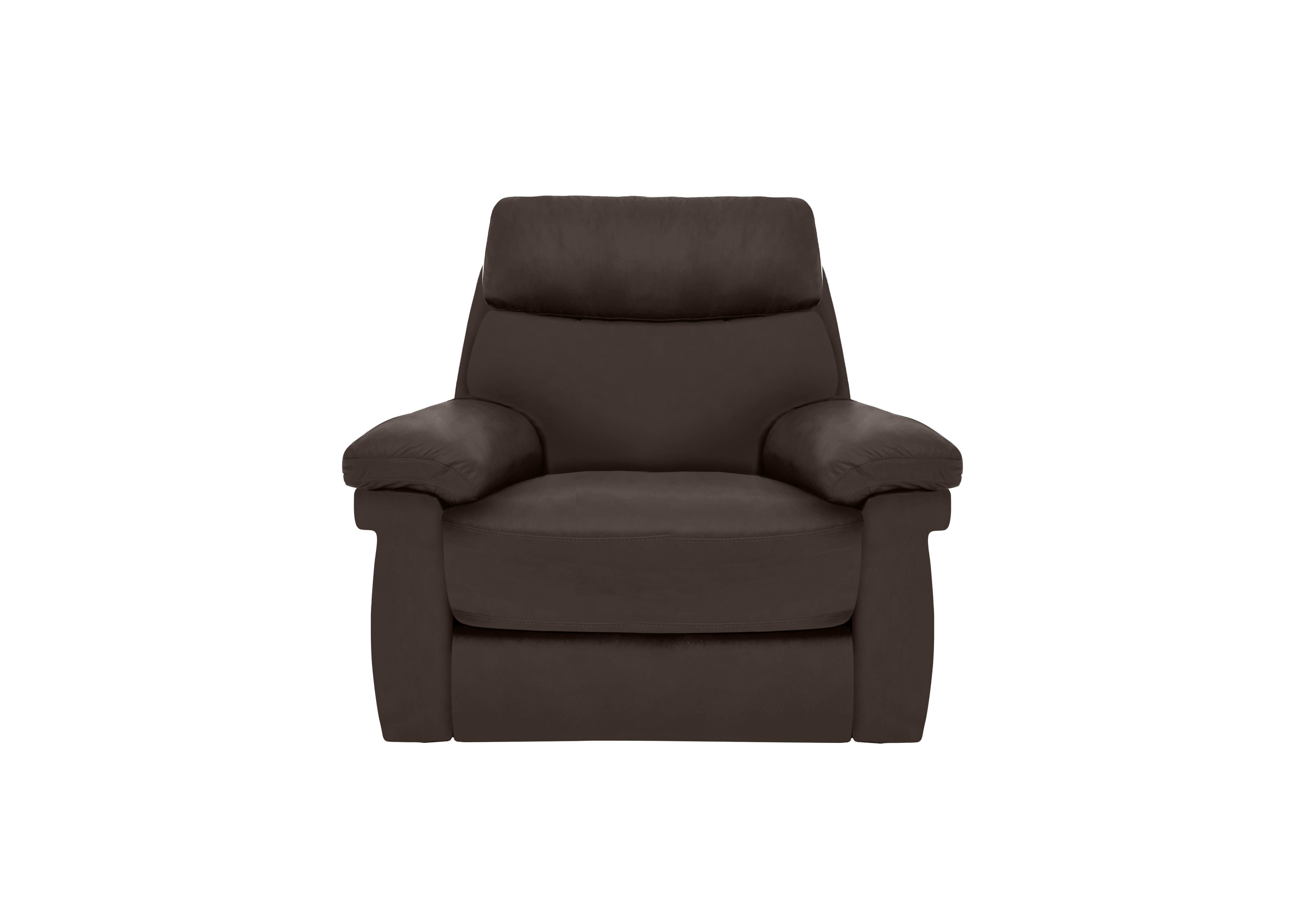 Serene Leather Power Recliner Chair with Power Headrest and Power Lumbar in Bx-037c Walnut on Furniture Village