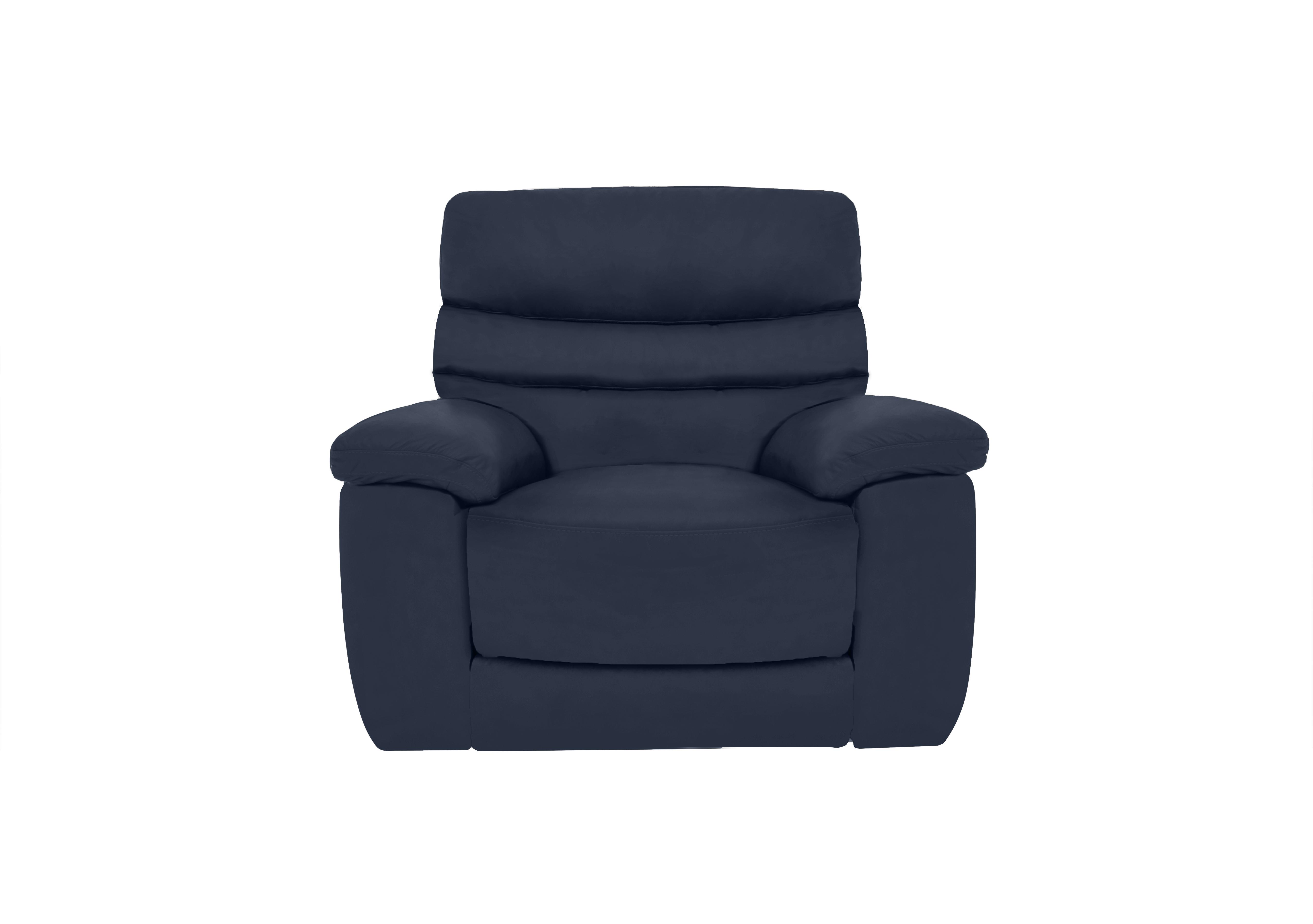 Nimbus Leather Power Recliner Chair with Power Headrest and Power Lumbar in Bx-036c Navy on Furniture Village