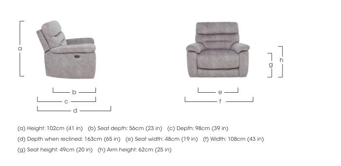 Nimbus Fabric Power Recliner Chair with Power Headrest in  on Furniture Village