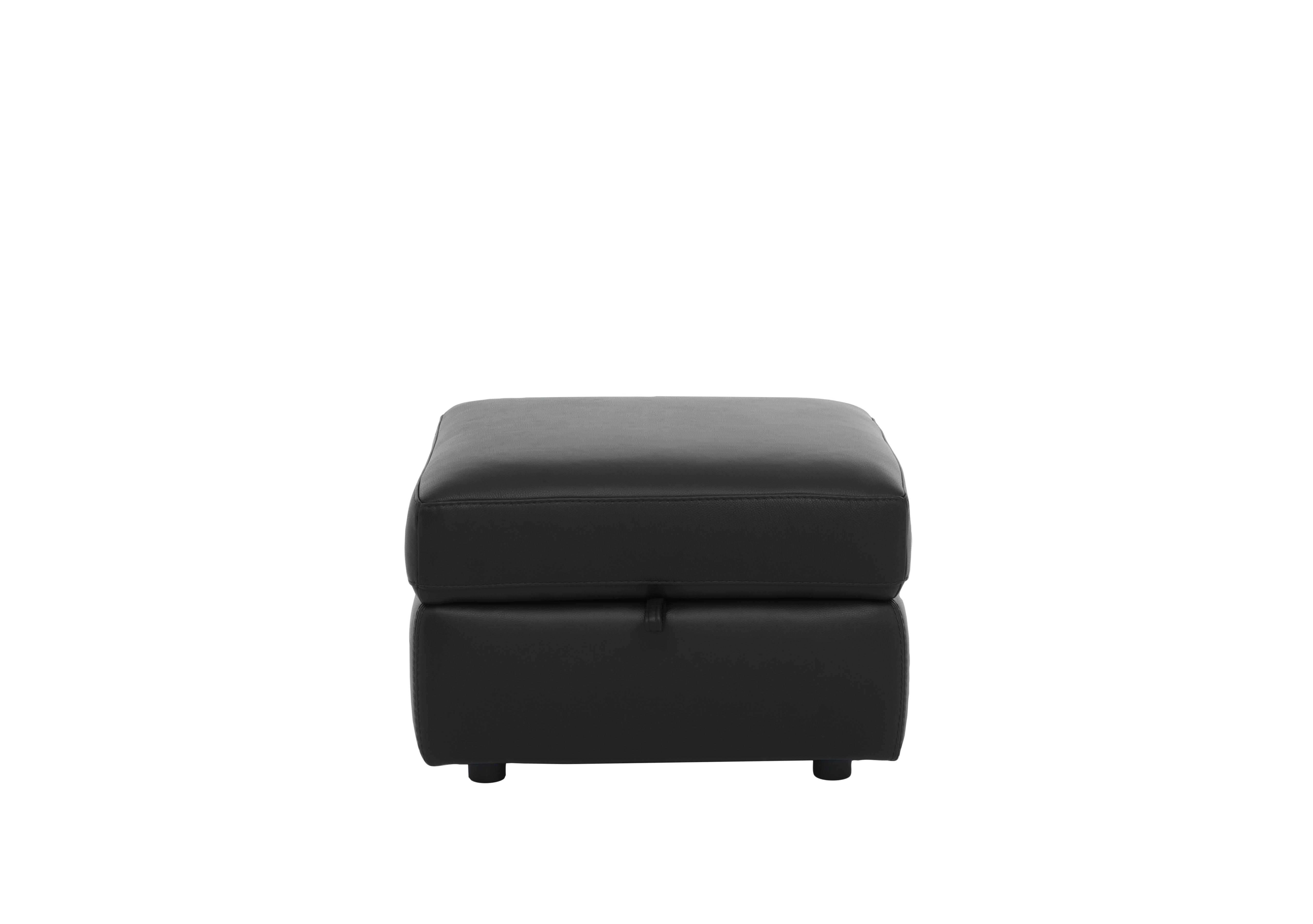 Leather Storage Footstool in Bx-023c Black on Furniture Village