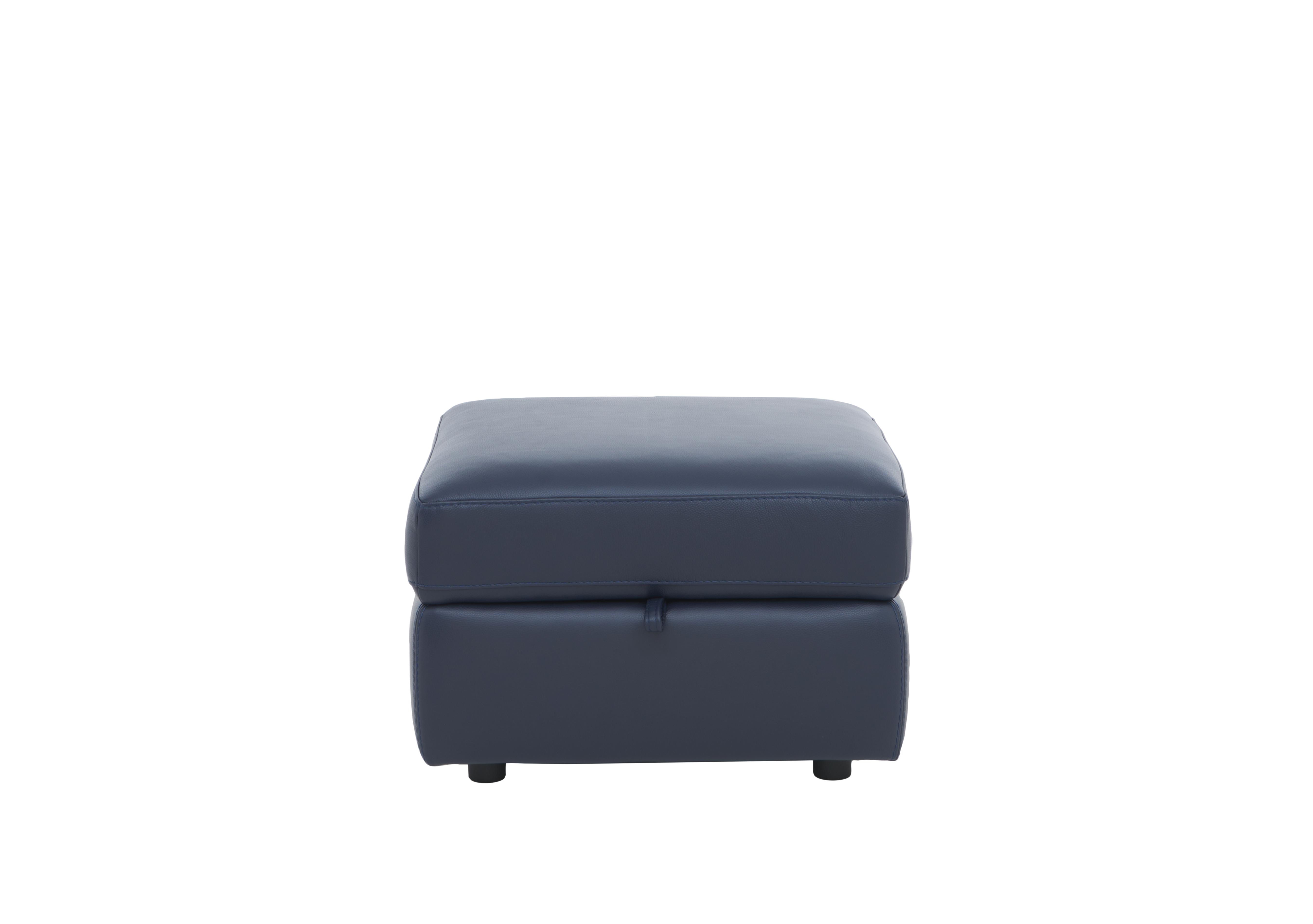 Leather Storage Footstool in Bx-036c Navy on Furniture Village