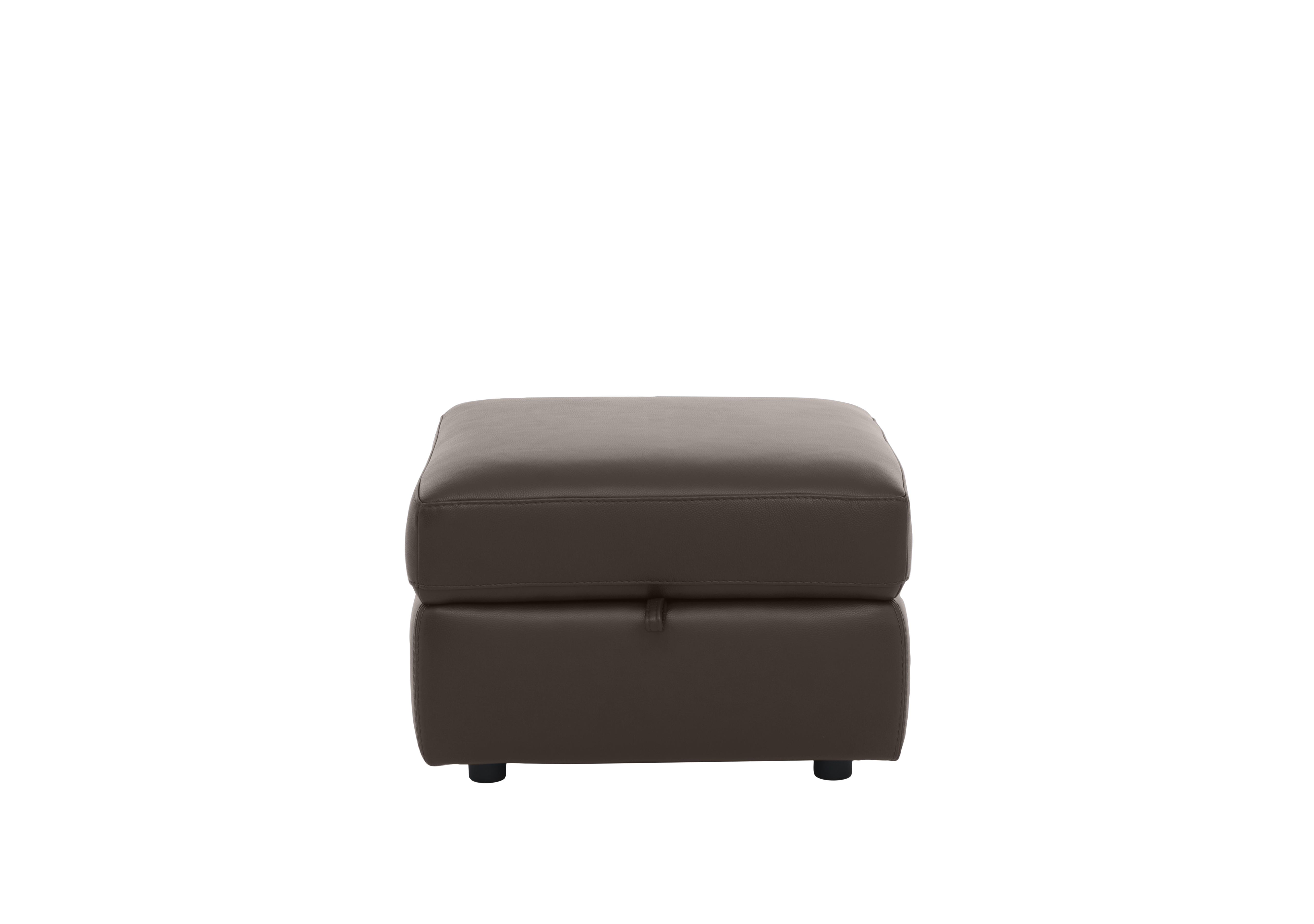 Leather Storage Footstool in Bx-037c Walnut on Furniture Village