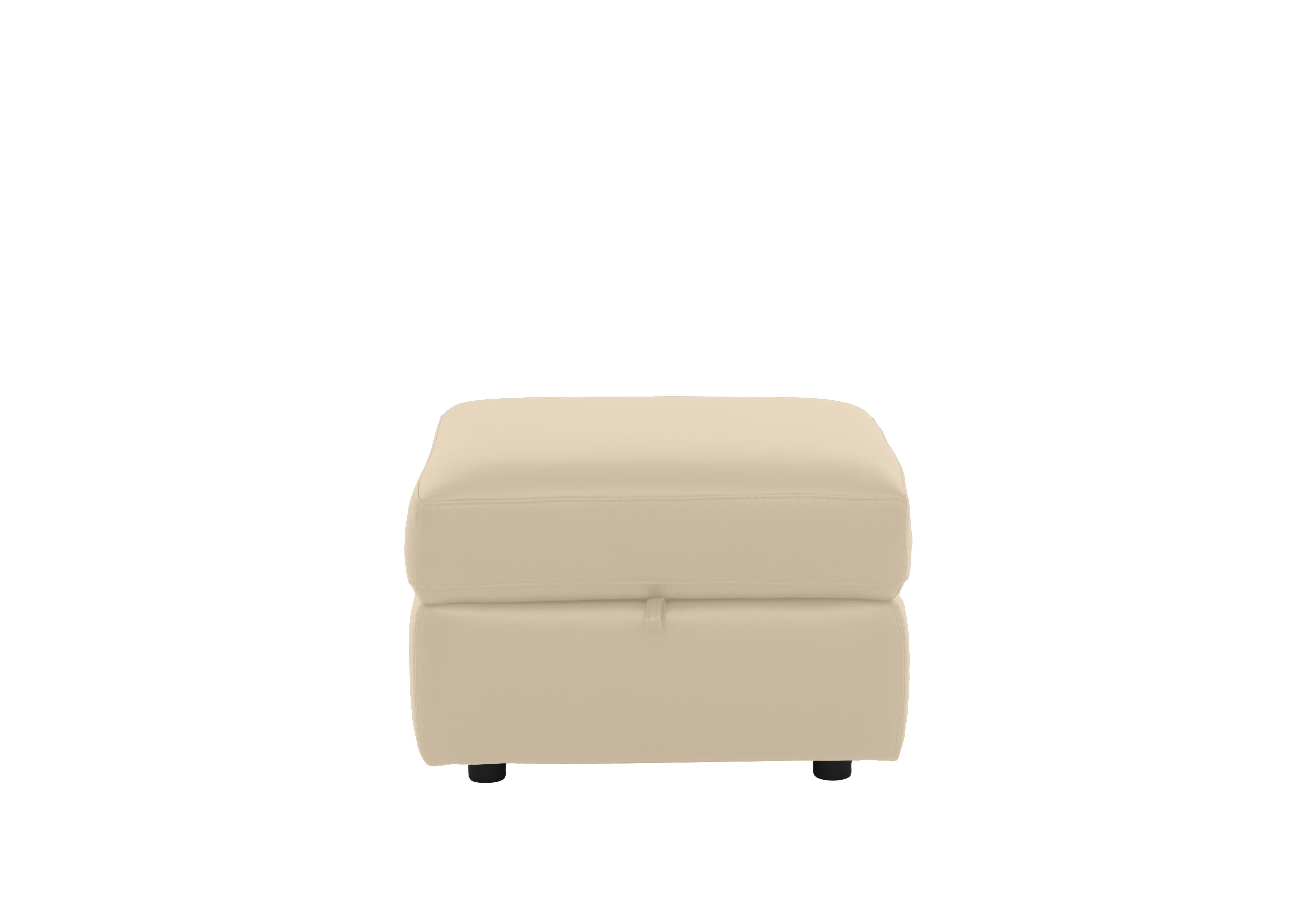 Leather Storage Footstool in Bx-862c Bisque on Furniture Village